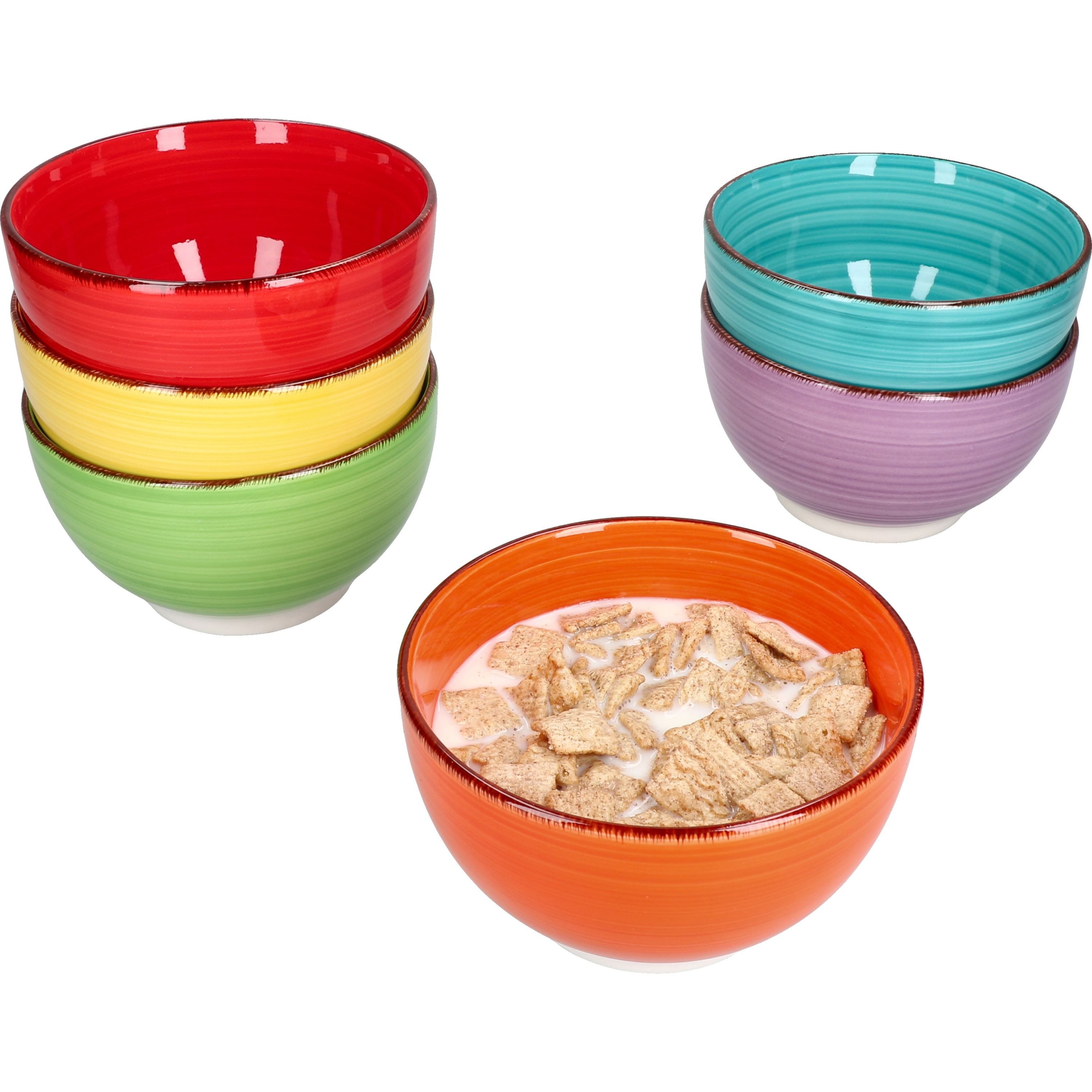 MamboCat Müslischale 6er Set Müslischale Uni Bunt, Steingut