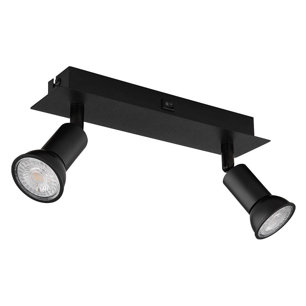 etc-shop LED Deckenspot, Leuchtmittel nicht inklusive, Deckenstrahler Deckenlampe schwarz Deckenspots 2 Flammig