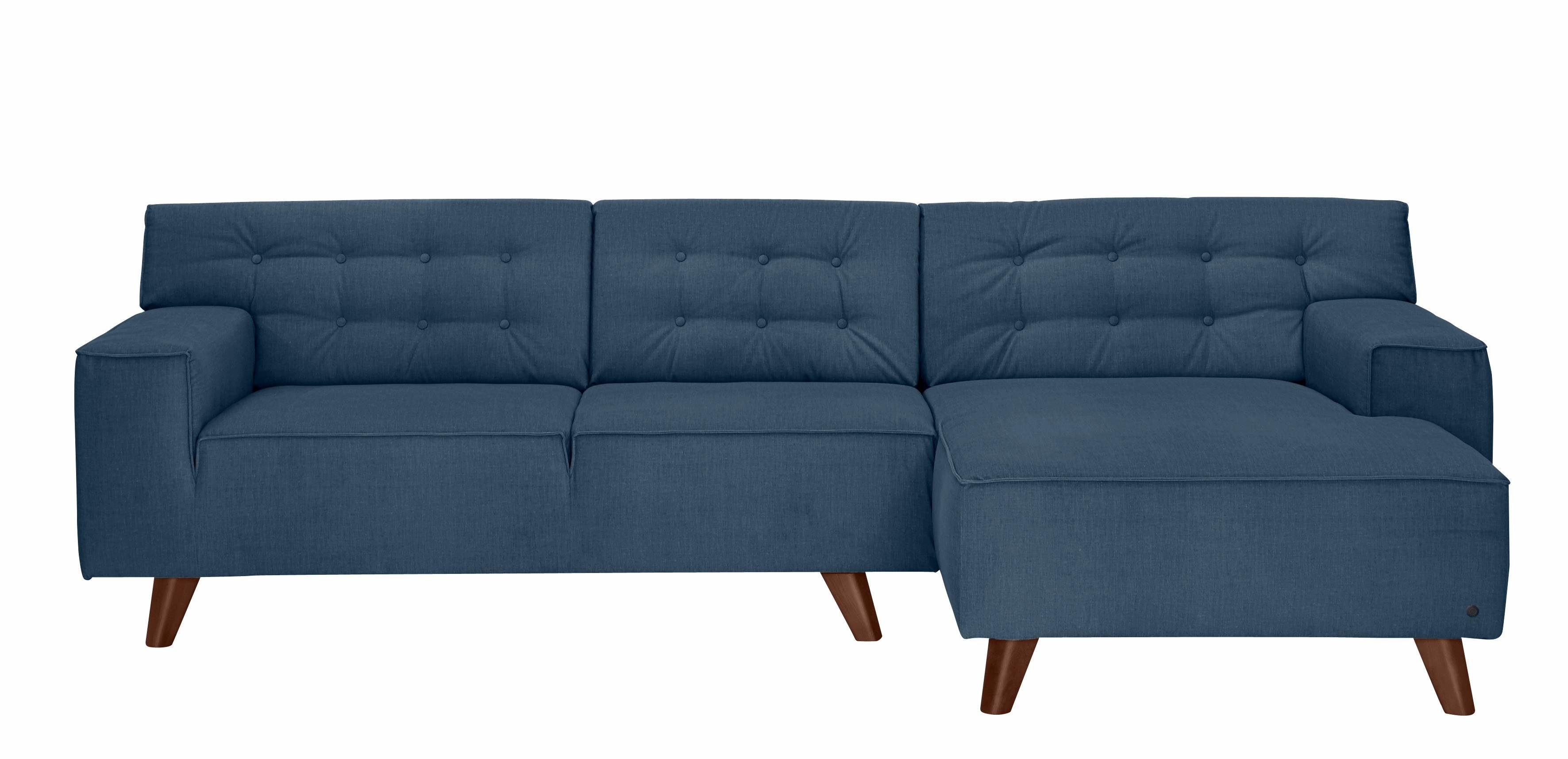 mit Ecksofa Retrolook, TAILOR nussbaumfarben TOM Füße CHIC, NORDIC Recamiere, HOME im