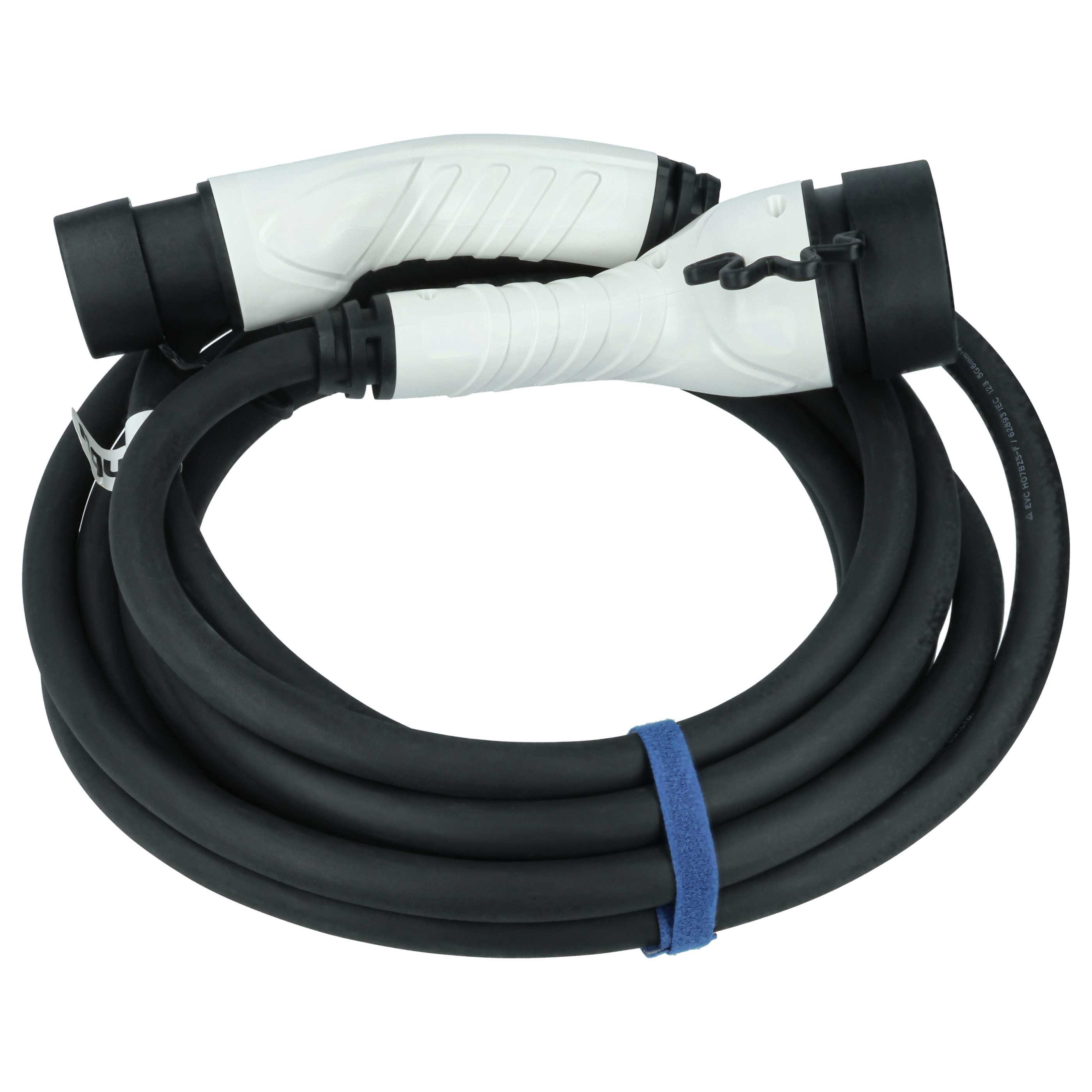 vhbw Typ 2 Ladekabel 7 kW 1-phasig für Elektroauto / Plug-in-Hybrid Autoladekabel, (700.0 cm), Gummischutzkappe