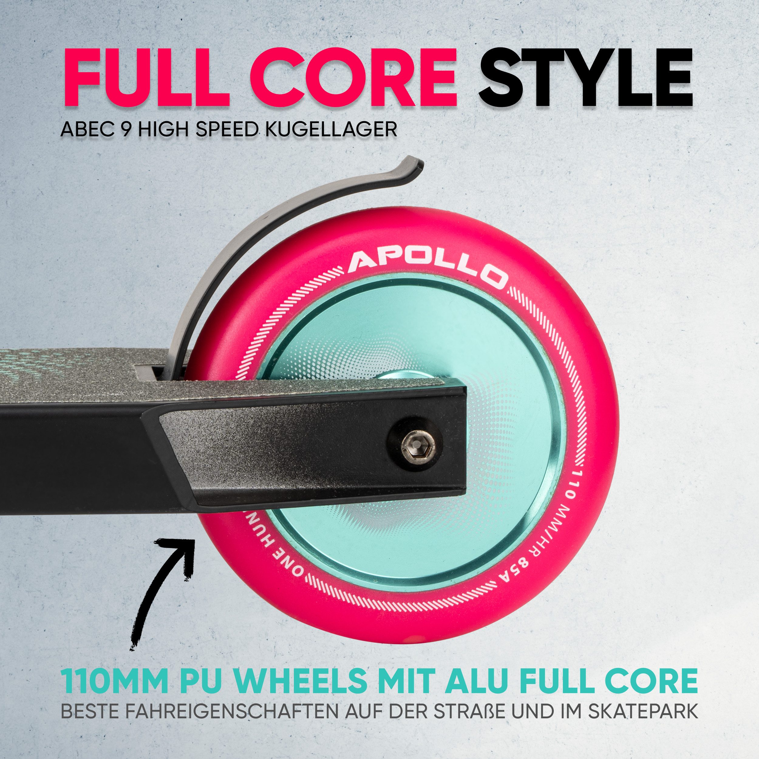 Apollo Stuntscooter Eagle, eloxierter Profi Stuntroller für Kinder & Erwachsene, aus robustem HQ Aluminium, leicht & stabil, bis 100 kg belastbar