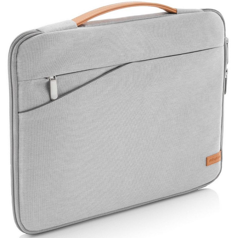 deleyCON Businesstasche deleyCON Laptop Tasche bis 15,6“ Zoll (39,6cm)  Notebook Netbook MAC, 2 Seitentaschen für Dokumente & Zubehör (1x inkl.  Reißverschluss)