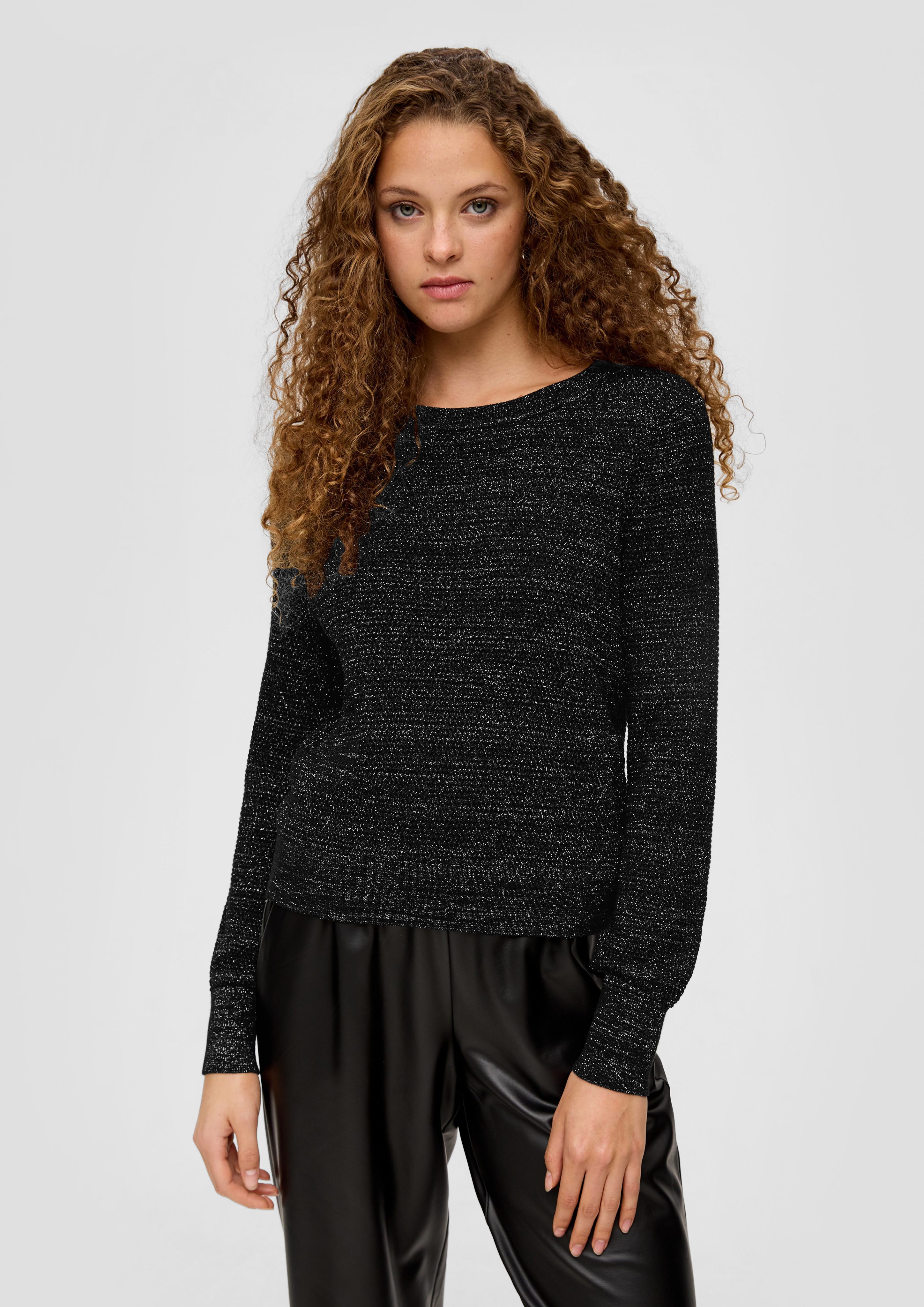 Strickpullover Feinstrickpullover mit Glitzergarn