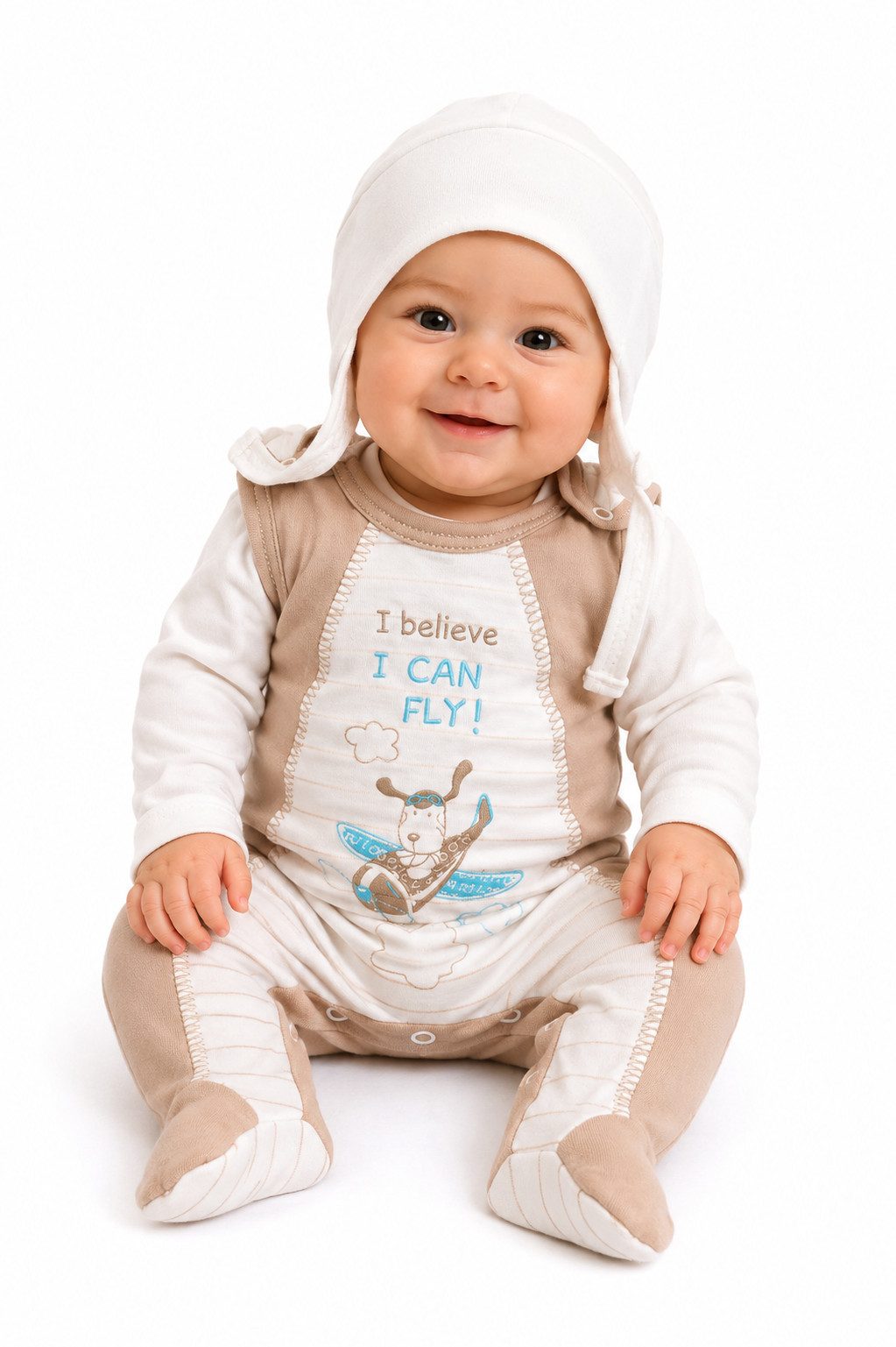 Strampler, Jäckchen & Mütze Baby Anzug 3Tlg Strampler Langarmshirt Mütze