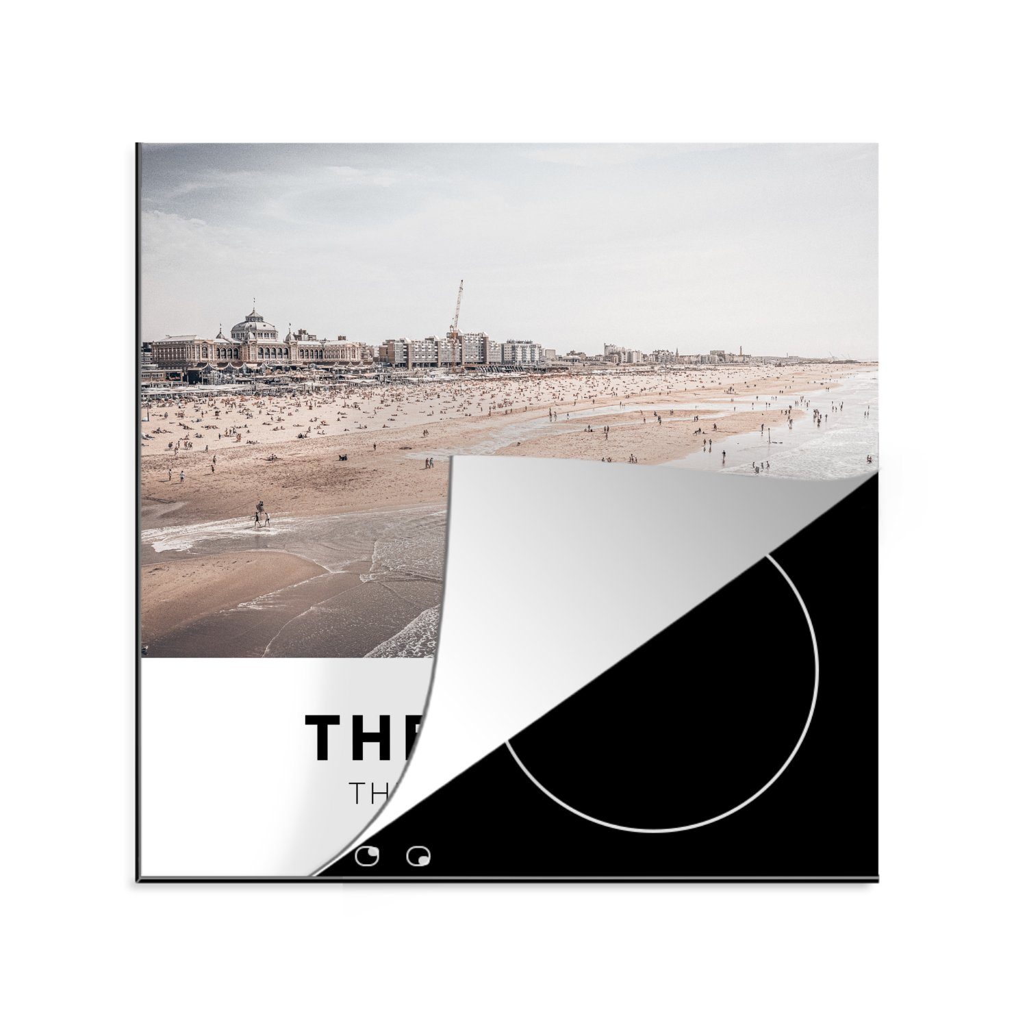 MuchoWow Herdblende-/Abdeckplatte Den Haag - Niederlande - Strand, Vinyl, (1 tlg), 78x78 cm, Ceranfeldabdeckung, Arbeitsplatte für küche
