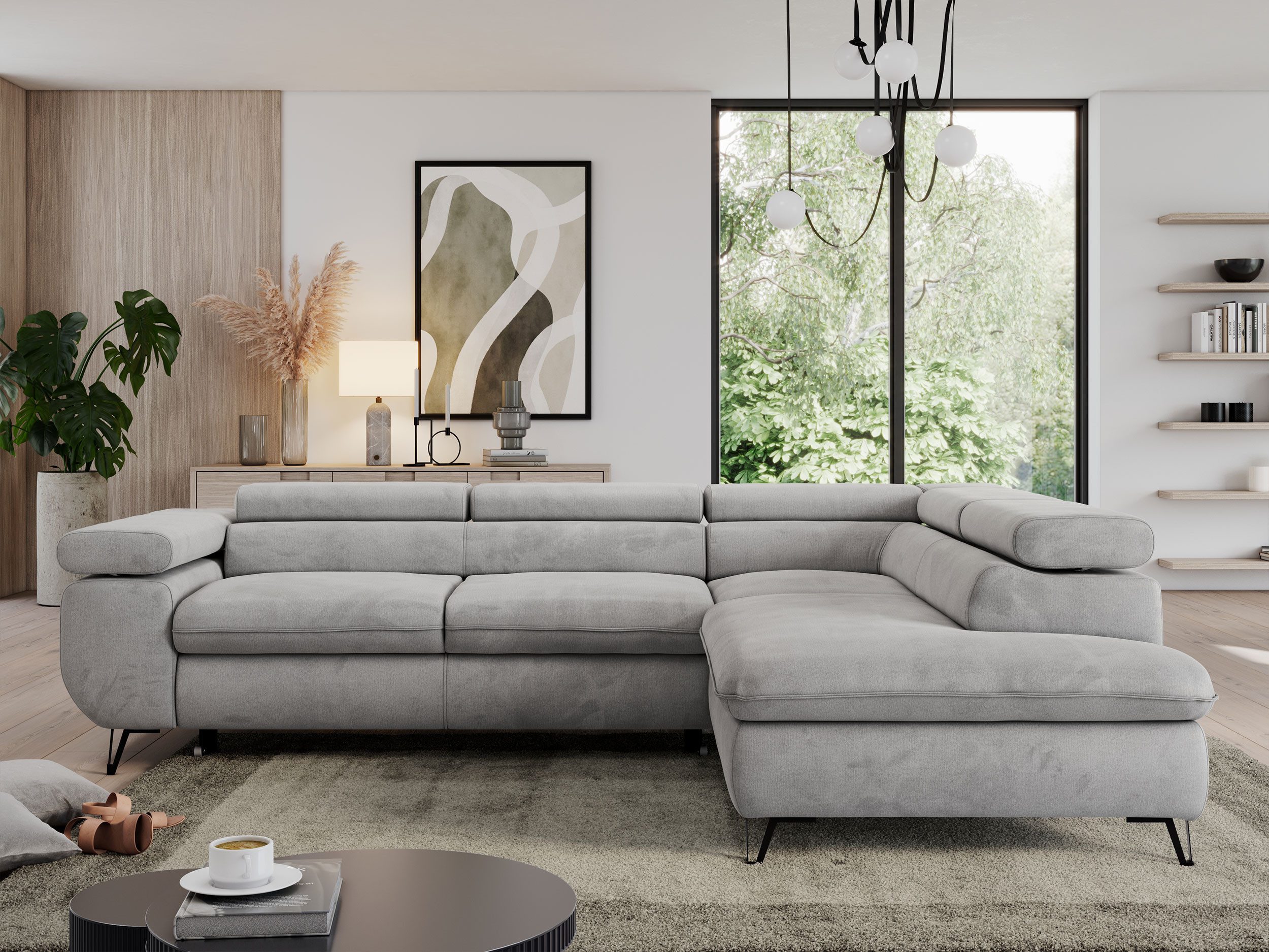 MKS MÖBEL Ecksofa PEDRO L, Set, HR35-Schaum, Metallbeinen, Wellenfedern, L- günstig online kaufen
