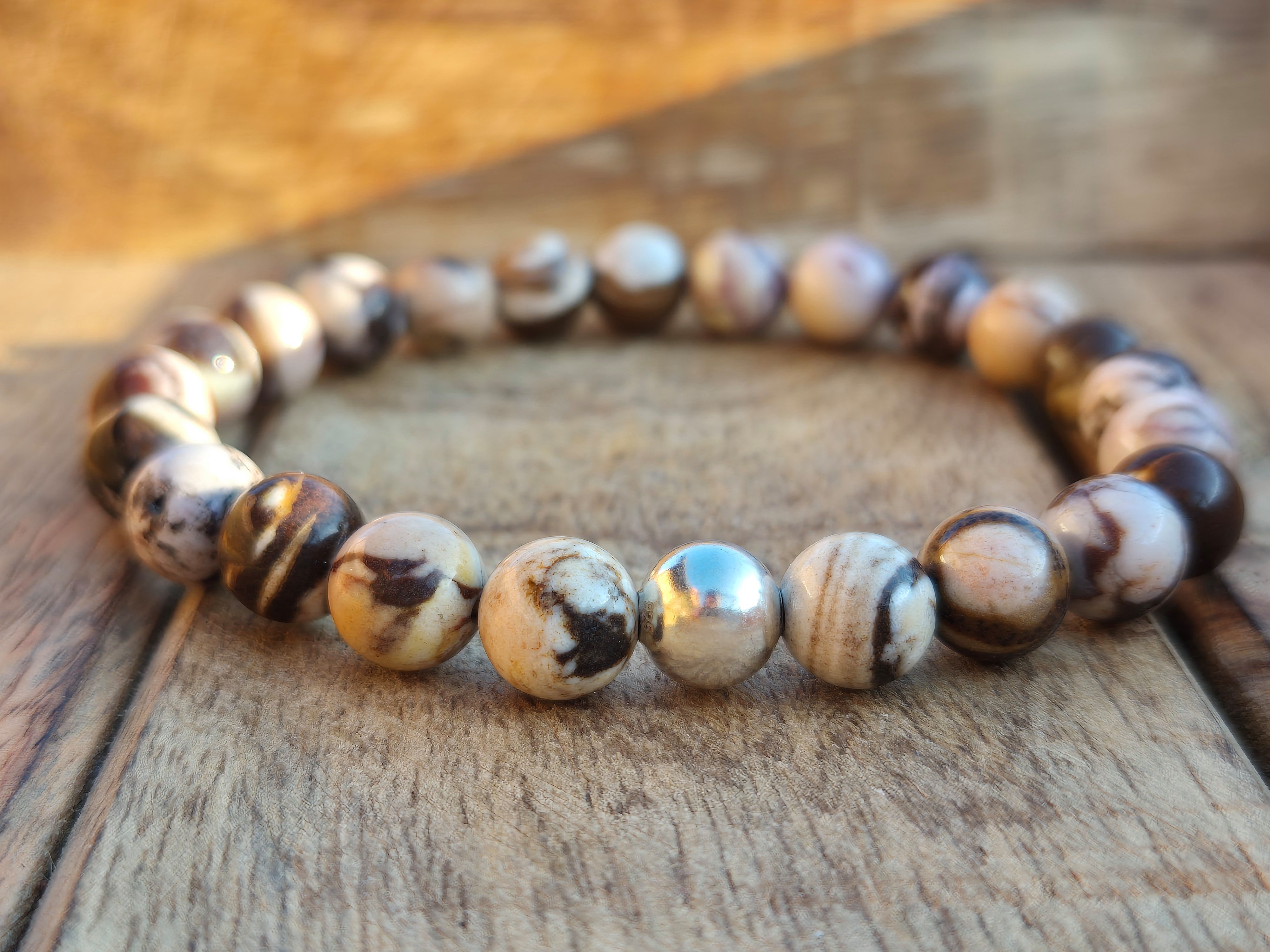 NAHLE Armband Naturstein Perlenarmband (inkl. Schmuckbox), mit 925 Silberpe günstig online kaufen