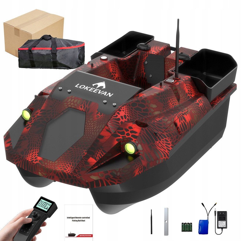 LOKEEVAN RC-Boot D70E, 12V, ausgestattet mit Sonarsensoren, LED, 500m