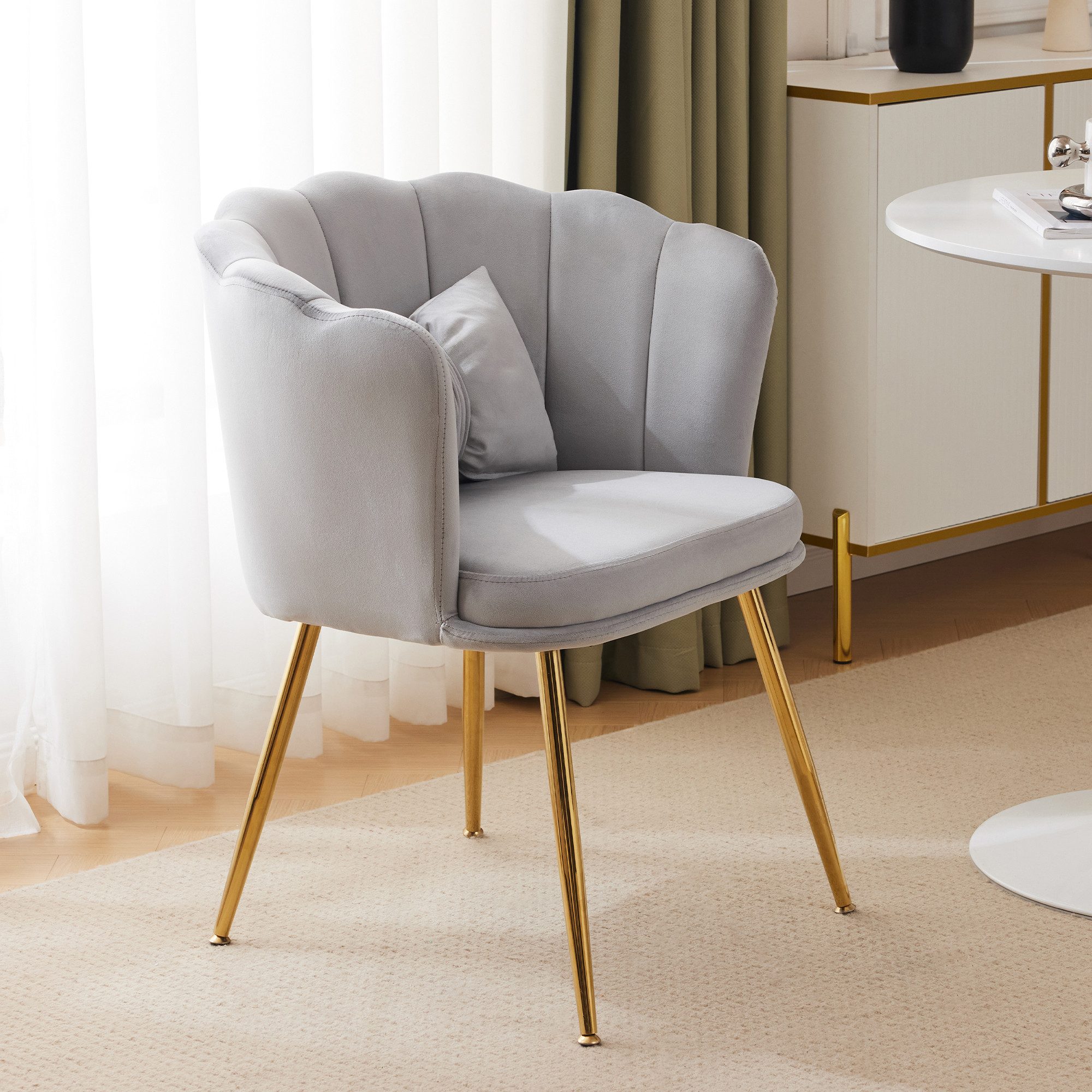 OKWISH 4-Fußstuhl Polsterstuhl Küchenstuhl Lounge Stuhl, günstig online kaufen
