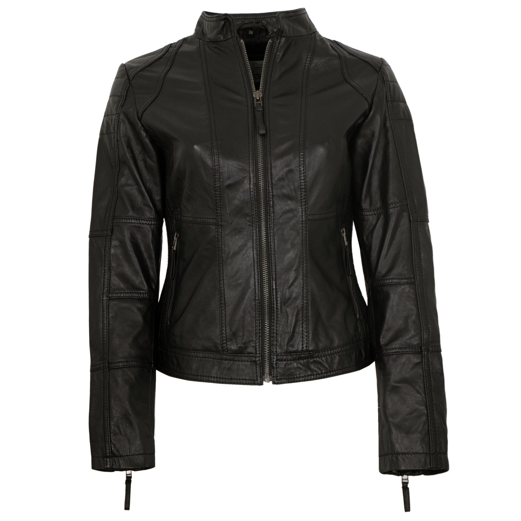7eleven Lederjacke Bigi 7eleven - Damen Lederjacke Lammnappa schwarz günstig online kaufen