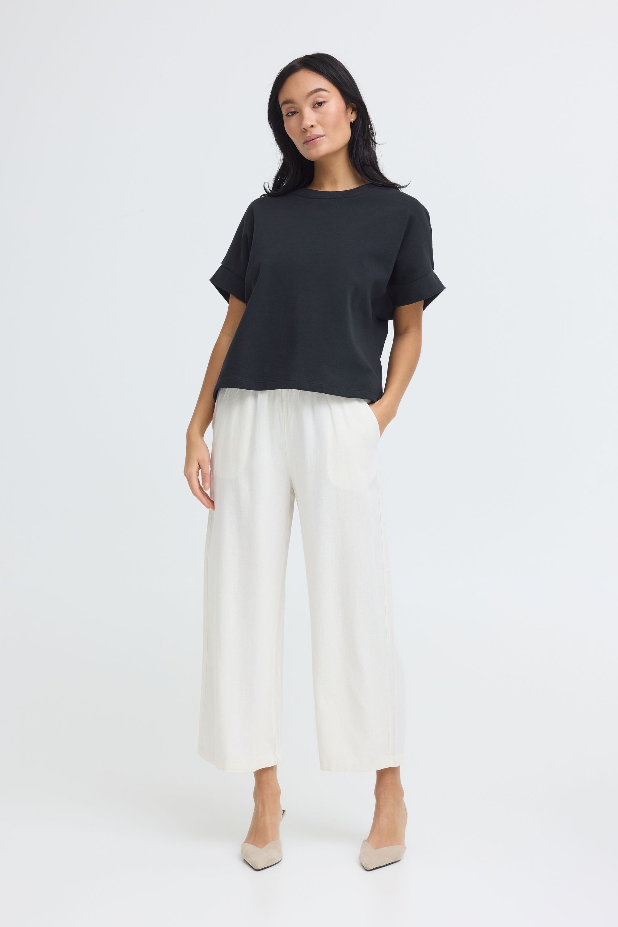 OXMO Loungehose OXNInna Leichte Cropped Hose 3/4 - Loose Fit