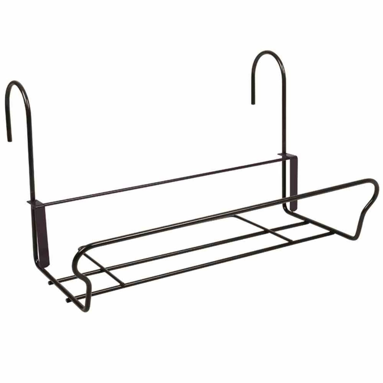 Jardifer Blumenkastenhalter Universal Balkonkasten-Halter schwarz mit Sicherheitshaken 41,5 x 22 c