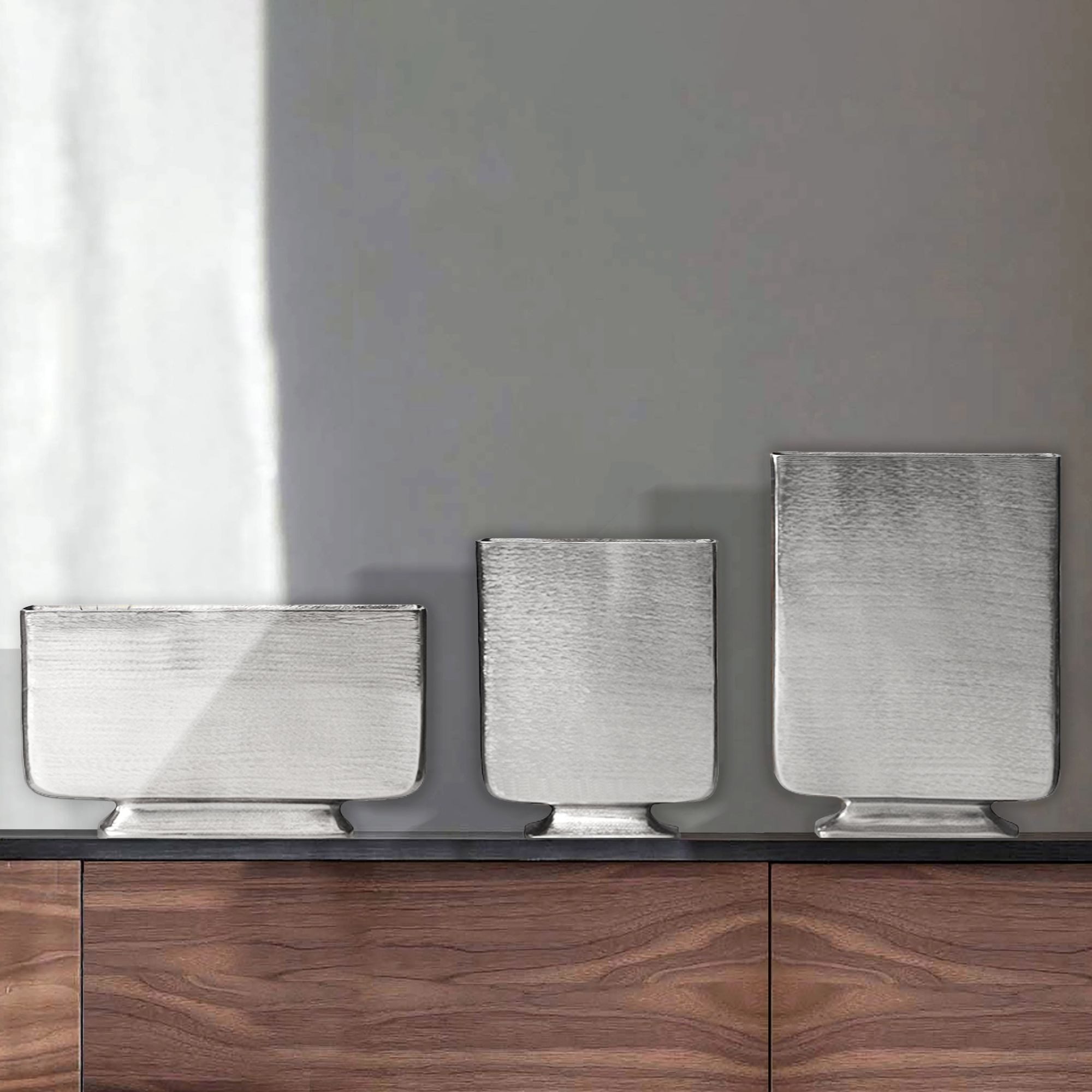 FINEBUY Tischvase FB65072 Vase 3er Set Blumenvase Aluminium Dekovase Modern günstig online kaufen