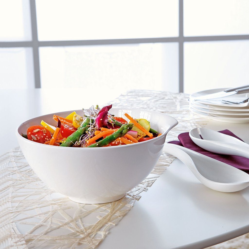 Villeroy & Boch Salatschüssel Flow runde Schüssel 21 cm, Porzellan, (1-tlg), Premium Porcelain, mikrow.- & spülm.sicher, Made in Germany