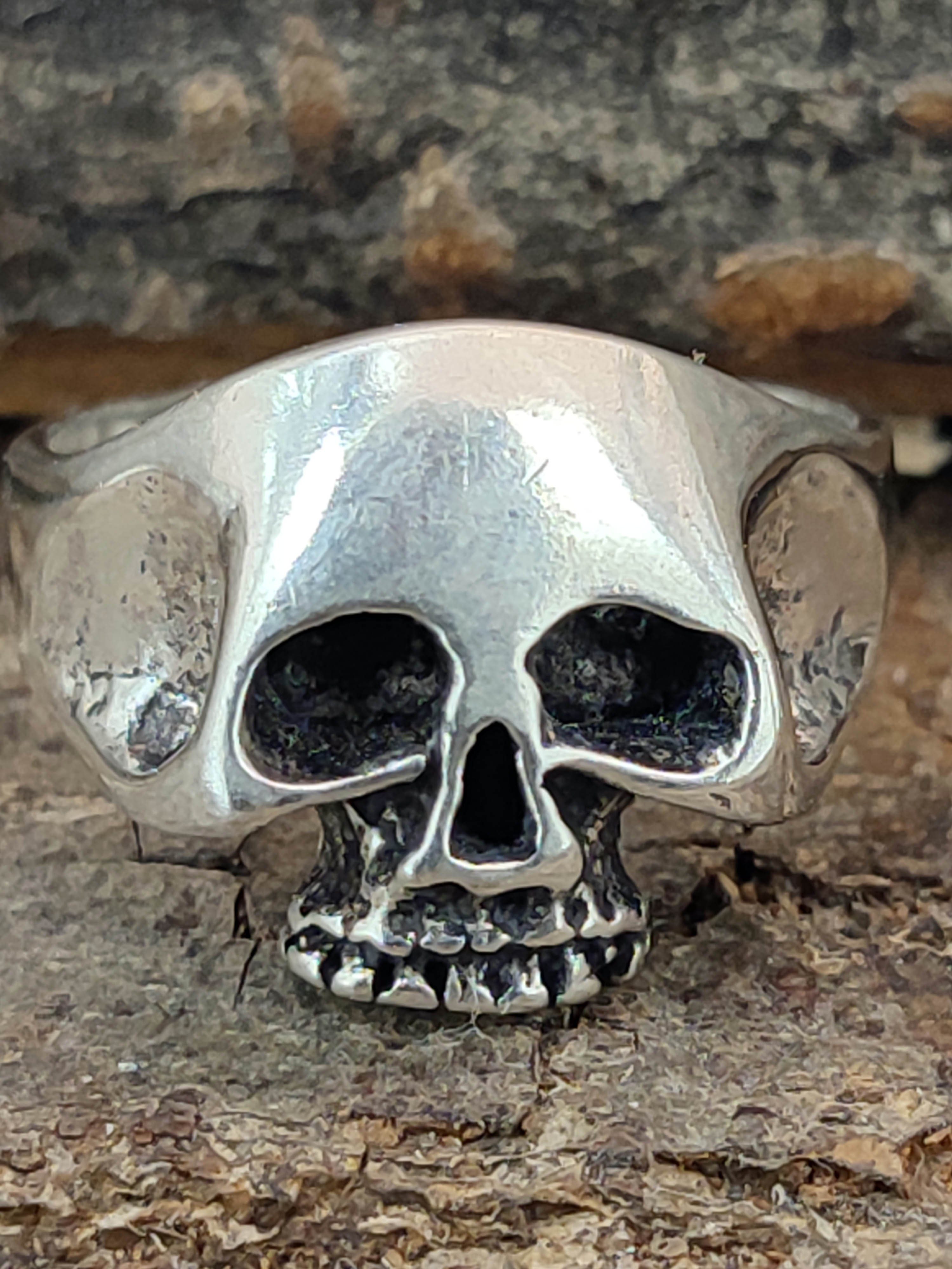 Ring of 56-74 Gr. - Silber Kiss Leather Silberring Totenkopf, (tk10)
