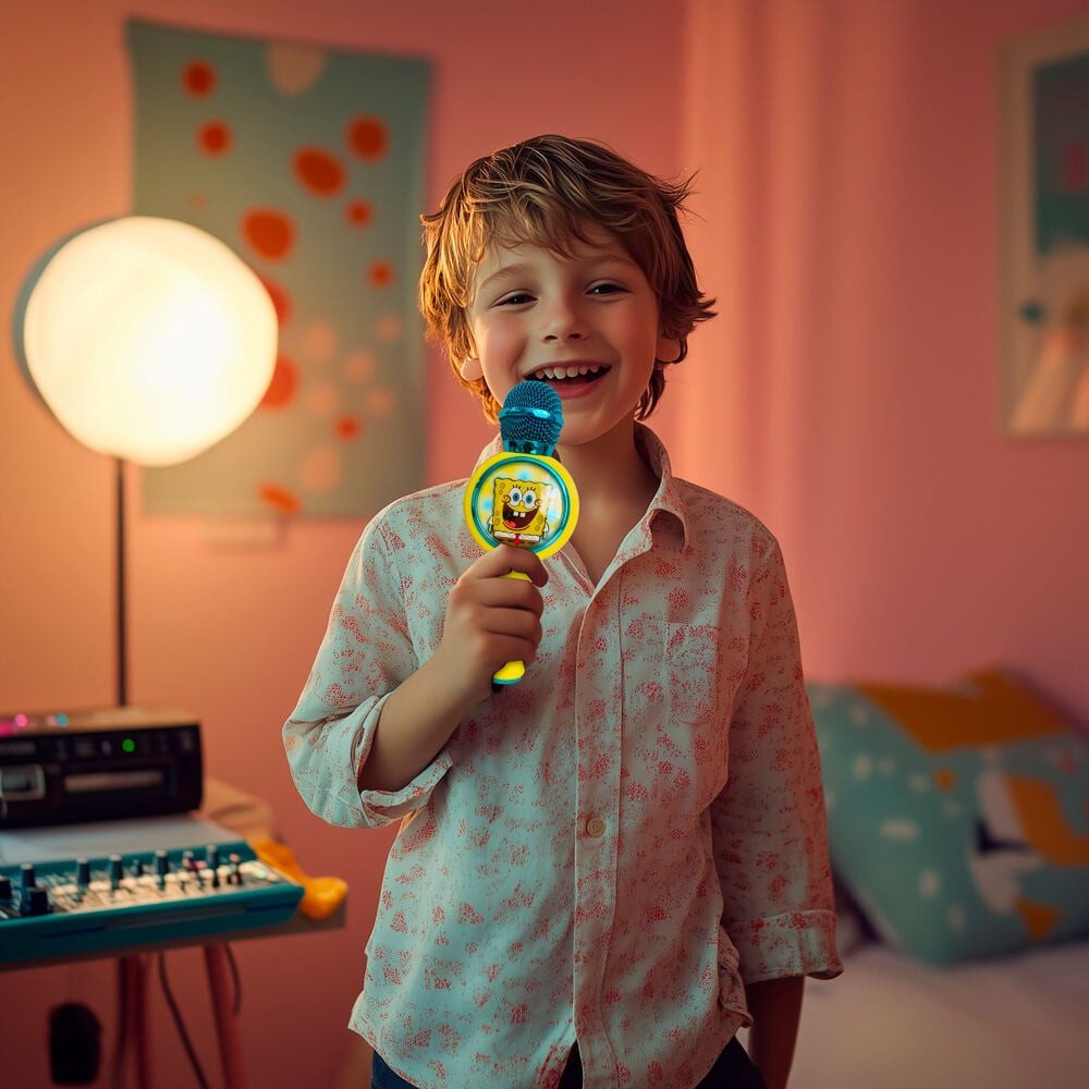 OTL Technologies Spongebob Schwammkopf Karaoke-Mikrofon mit Lautsprecher Karaoke-Maschine