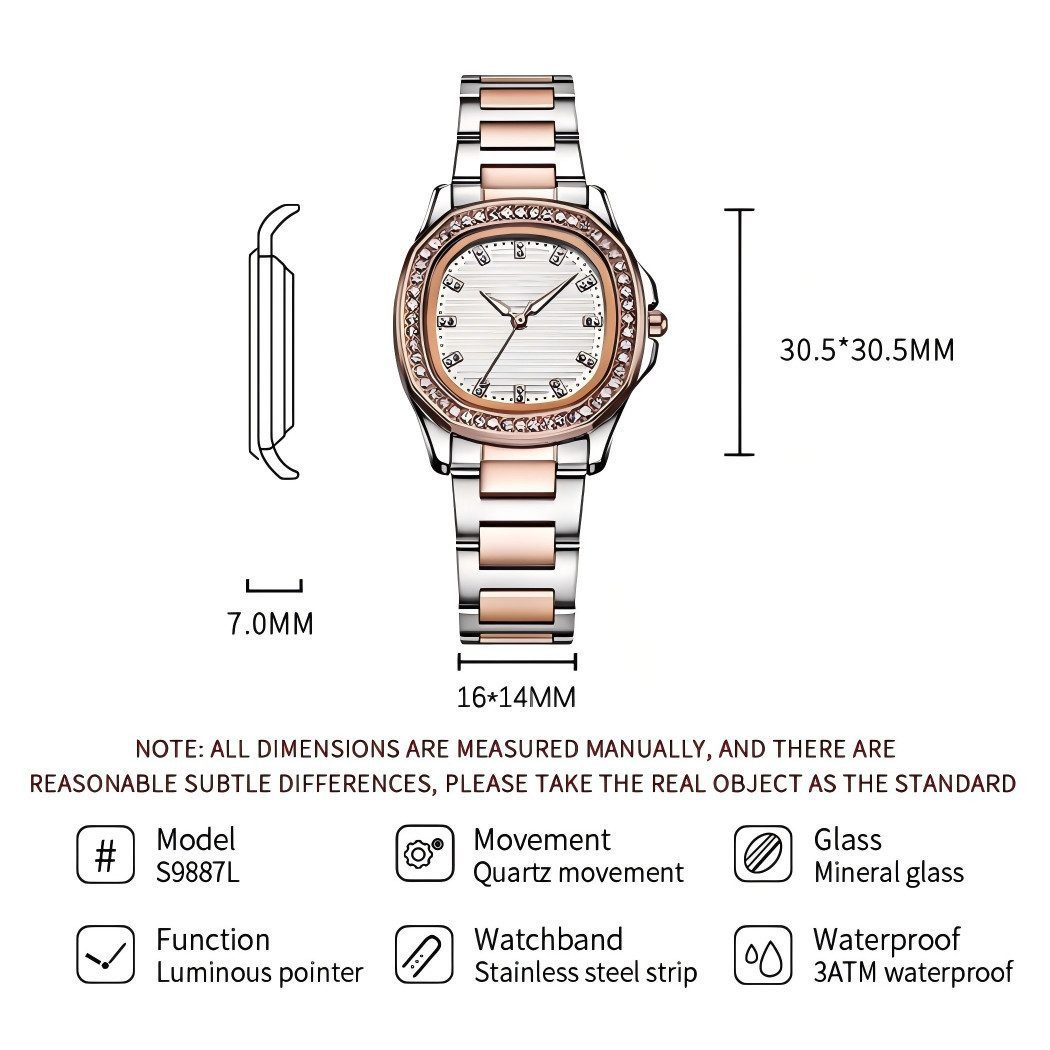 ibettertec Quarzuhr Quarzuhr, Armbanduhr Damenuhr, (Multifunktionsuhr Armba günstig online kaufen