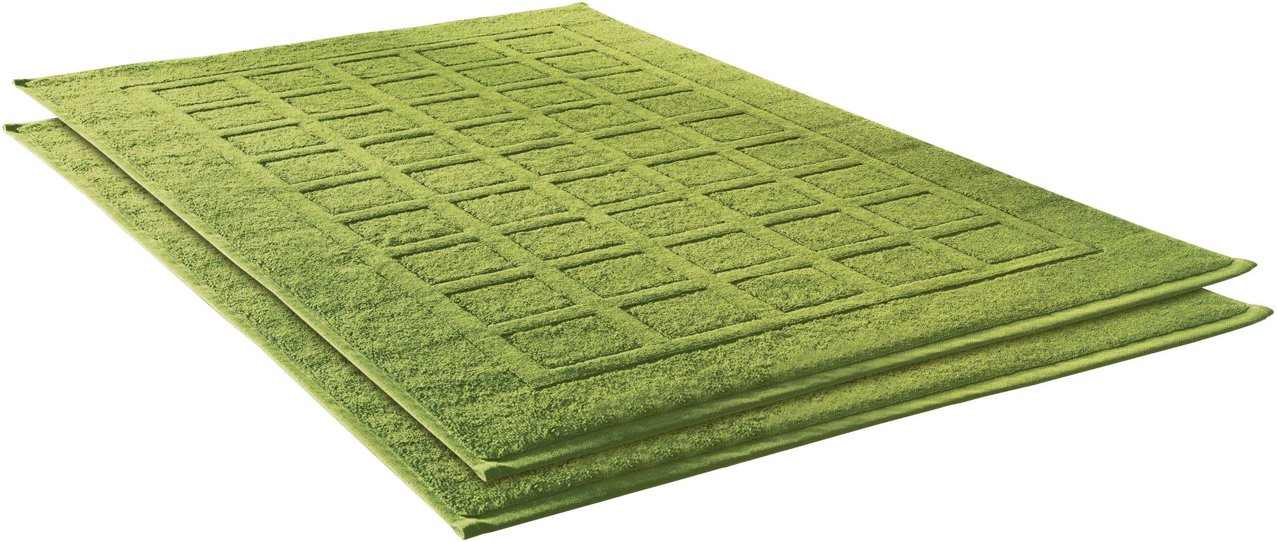 Dyckhoff Badematte Planet, Höhe 3 mm, beidseitig nutzbar, fußbodenheizungsgeeignet, Baumwolle, rechteckig, 2-tlg. Badematte, Baumwolle, 2er Set Hotelmatte