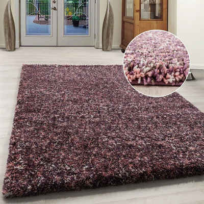 Hochflor-Teppich meliert Langflorteppich Hochflorteppich Wohnzimmer weich, Miovani, Höhe: 30 mm