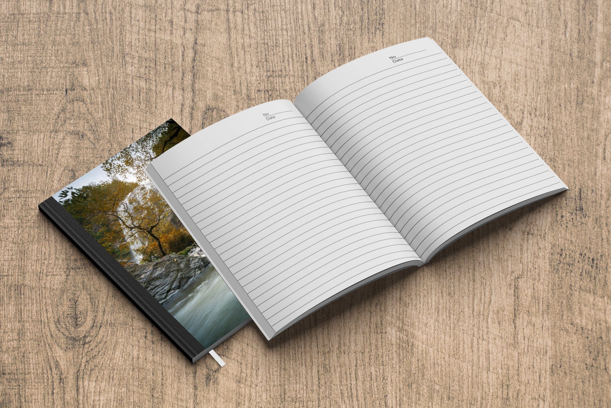 Notizheft, Notizbuch A5, 98 Merkzettel, Tagebuch, Wasserfall Journal, Berühmter natürlicher im Haushaltsbuch Seiten, Klong-Lan-Nationalpark, MuchoWow
