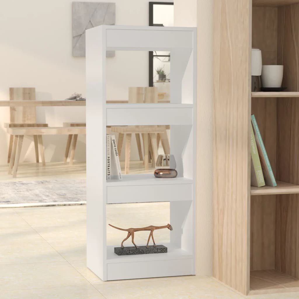 vidaXL Bücherregal Bücherregal/Raumteiler Weiß 40x30x103 cm Holzwerkstoff, 1-tlg.