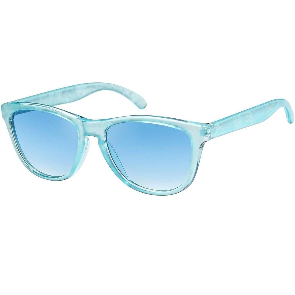 BEZLIT Eyewear Hellblau (1-St) mit durchsichtigen Mädchen Blau Retrosonnenbrille Bügel Sonnenbrille Kinder