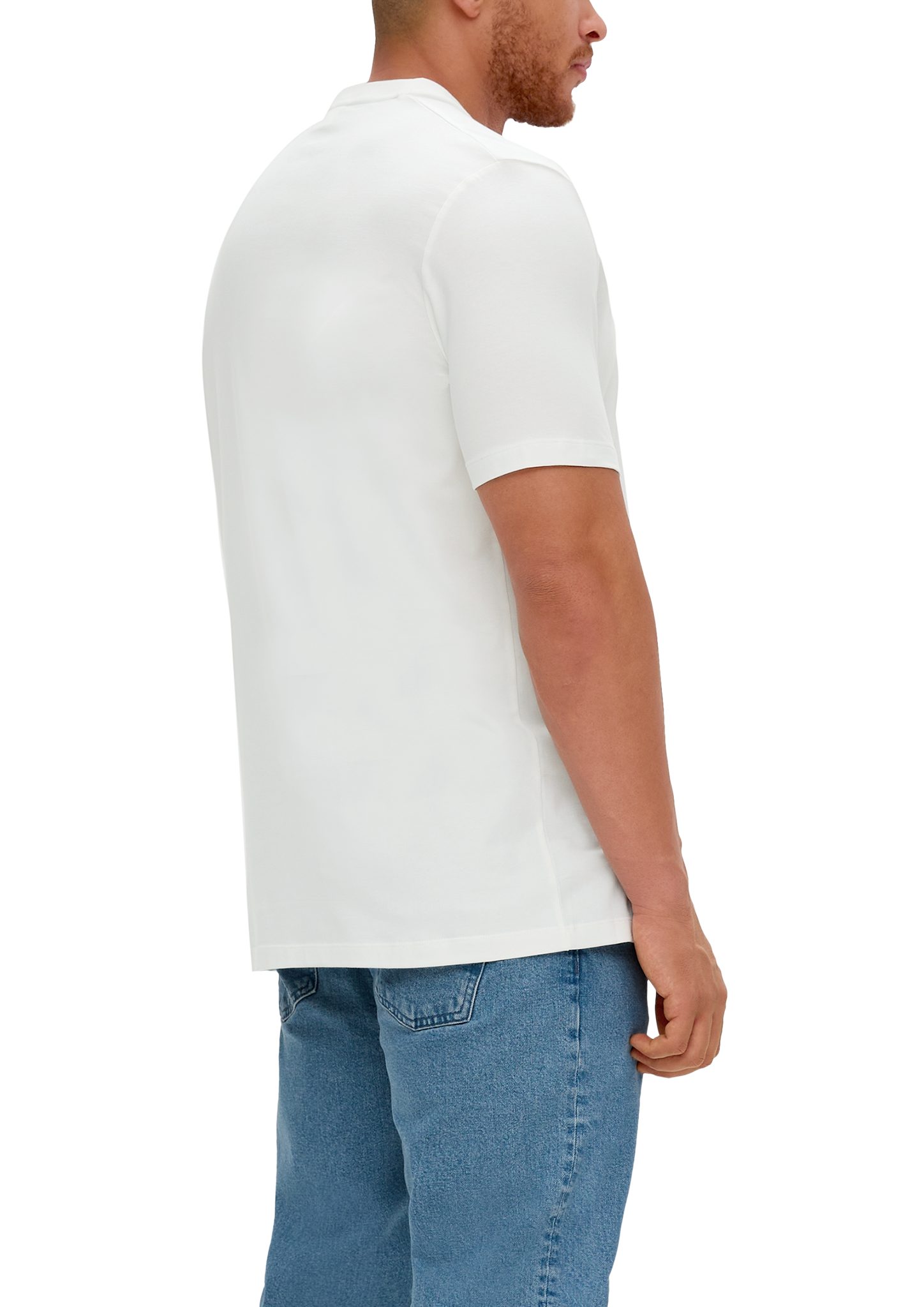 T-Shirt aus Kurzarmshirt s.Oliver weiß Baumwollstretch