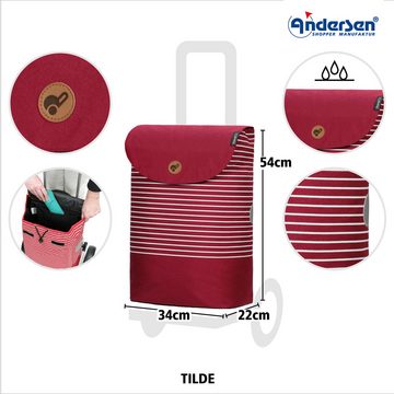 Andersen Einkaufstrolley Scala Shopper Plus Tilde rot, klappbare Ladefläche, belastbar bis 30kg, wasserabweisend
