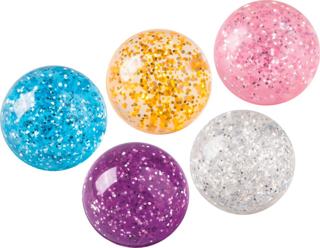 BRUNNEN Bastelkartonpapier BRUNNEN 1x Flummi Glitter 4cm - Gummiball mit Glitzer-Effekt