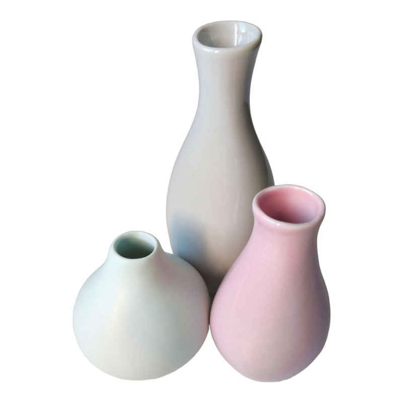 IHR Dekovase Moderne Keramik Vasen Bunt Glänzend Matt Home Vase Tischdeko Landhaus Dekoration Blumen Rose Frühling