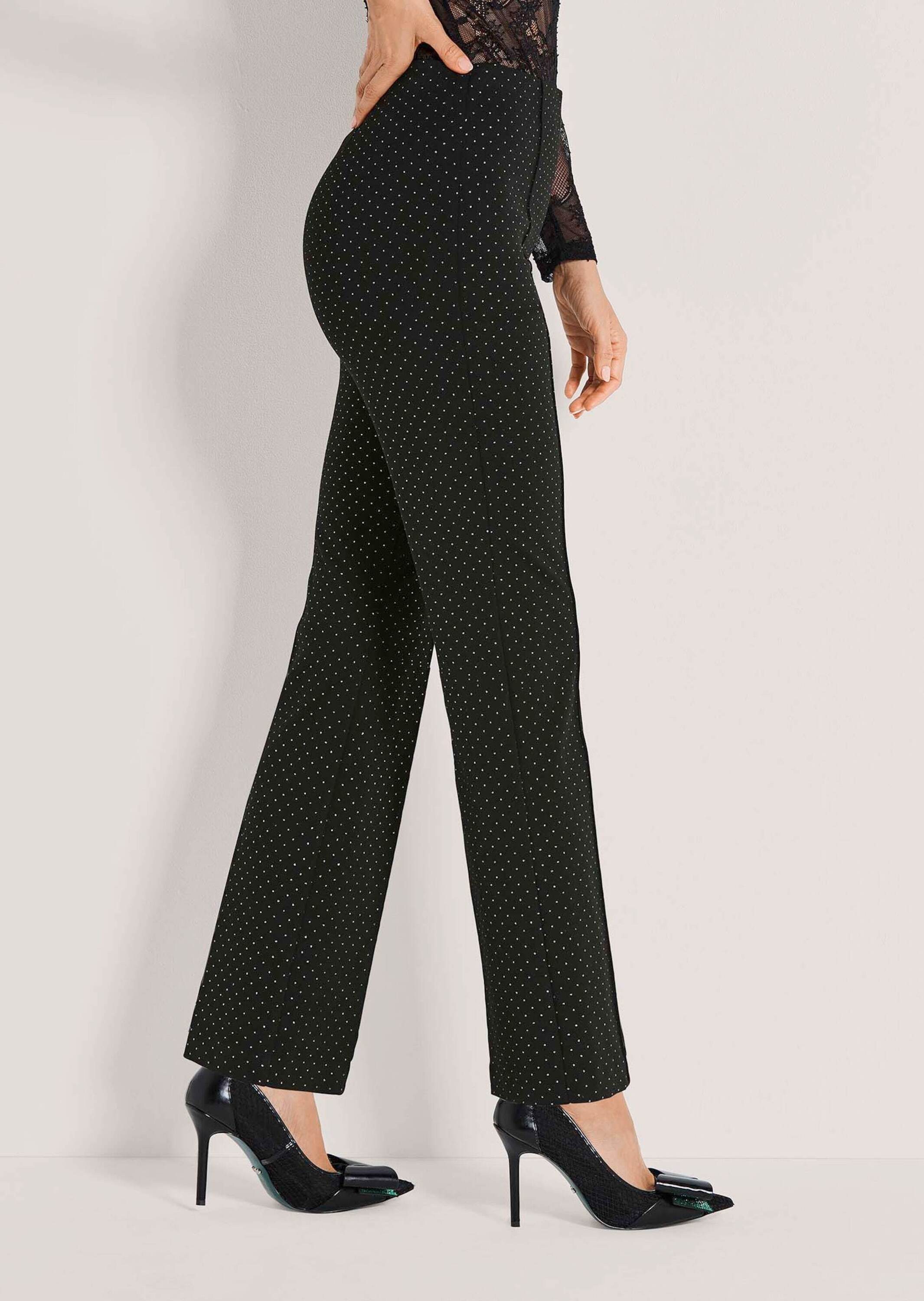 MADELEINE Leggings Glitzer Jerseyhose mit weitem Bein Elegante Stoffhose mit Schlupfbund, Glitzerprint