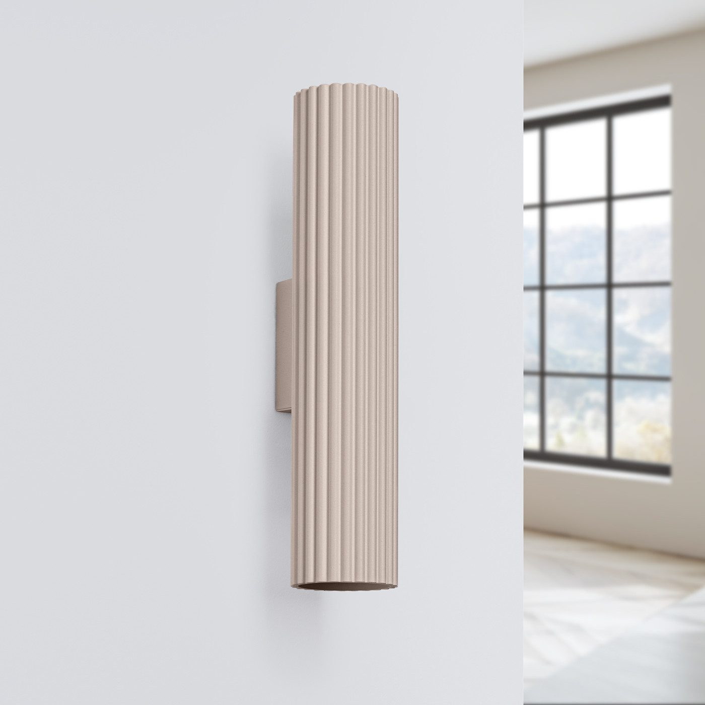 SOLLUX lighting Wandleuchte Wandleuchte Karbon 30 Taupe, Nicht enthalten