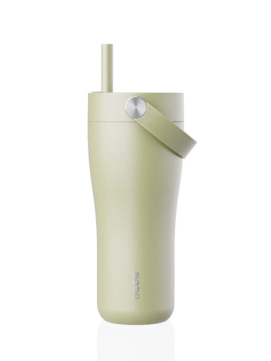 equa Thermobecher Thermo Trinkflasche mit Strohhalm Thermobecher Edelstahl EQUA Carry, Material: Edelstahl, Kunststoff