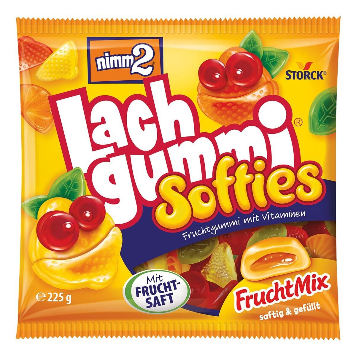 NIMM2 Süßigkeit nimm2 Lachgummi Softies, Fruchtgummi, 225 g