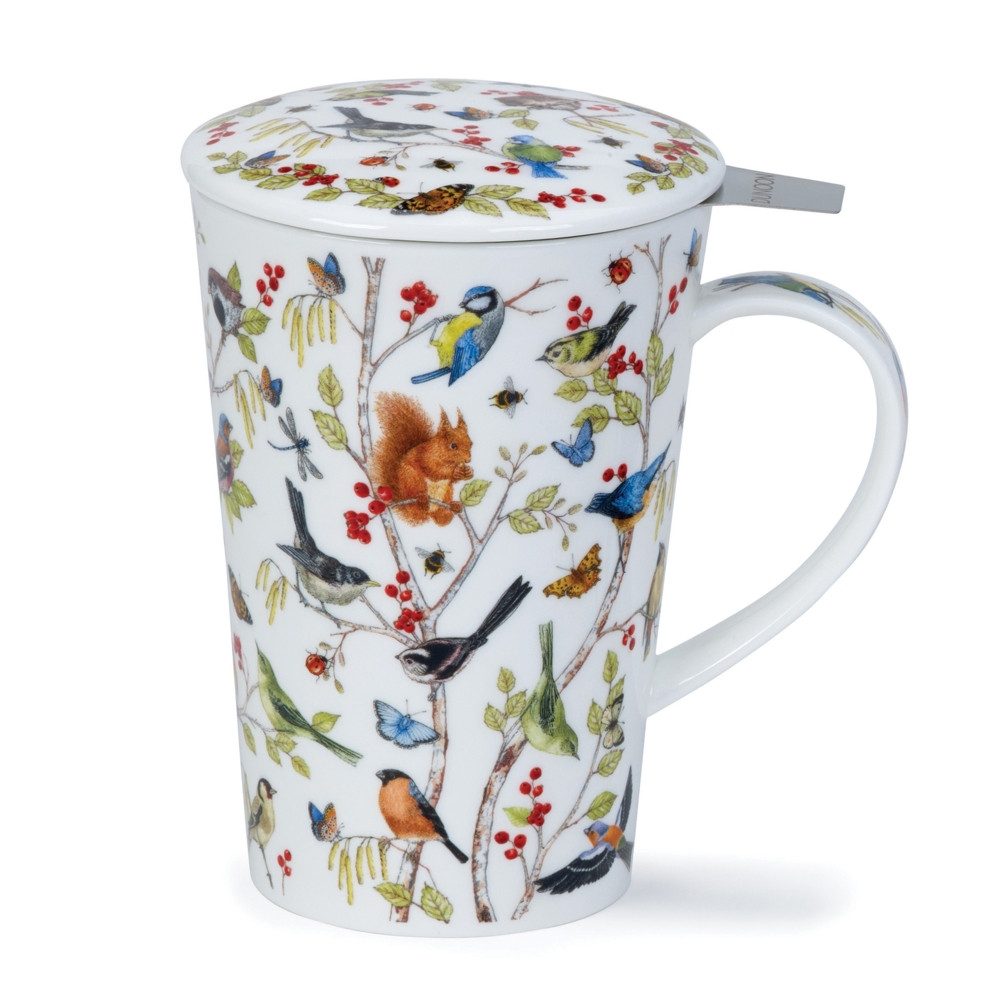 Dunoon Tasse Secret Wood mit Teesieb und Deckel Shetland 0,44 l Fine Bone China, 1-tlg., 3tlg. Set
