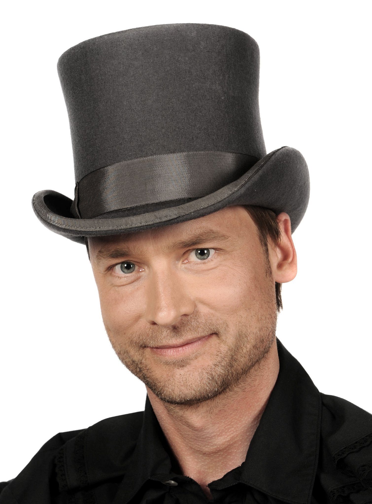 Kostüm Steampunk Zylinder Hut grau für Karneval Halloween