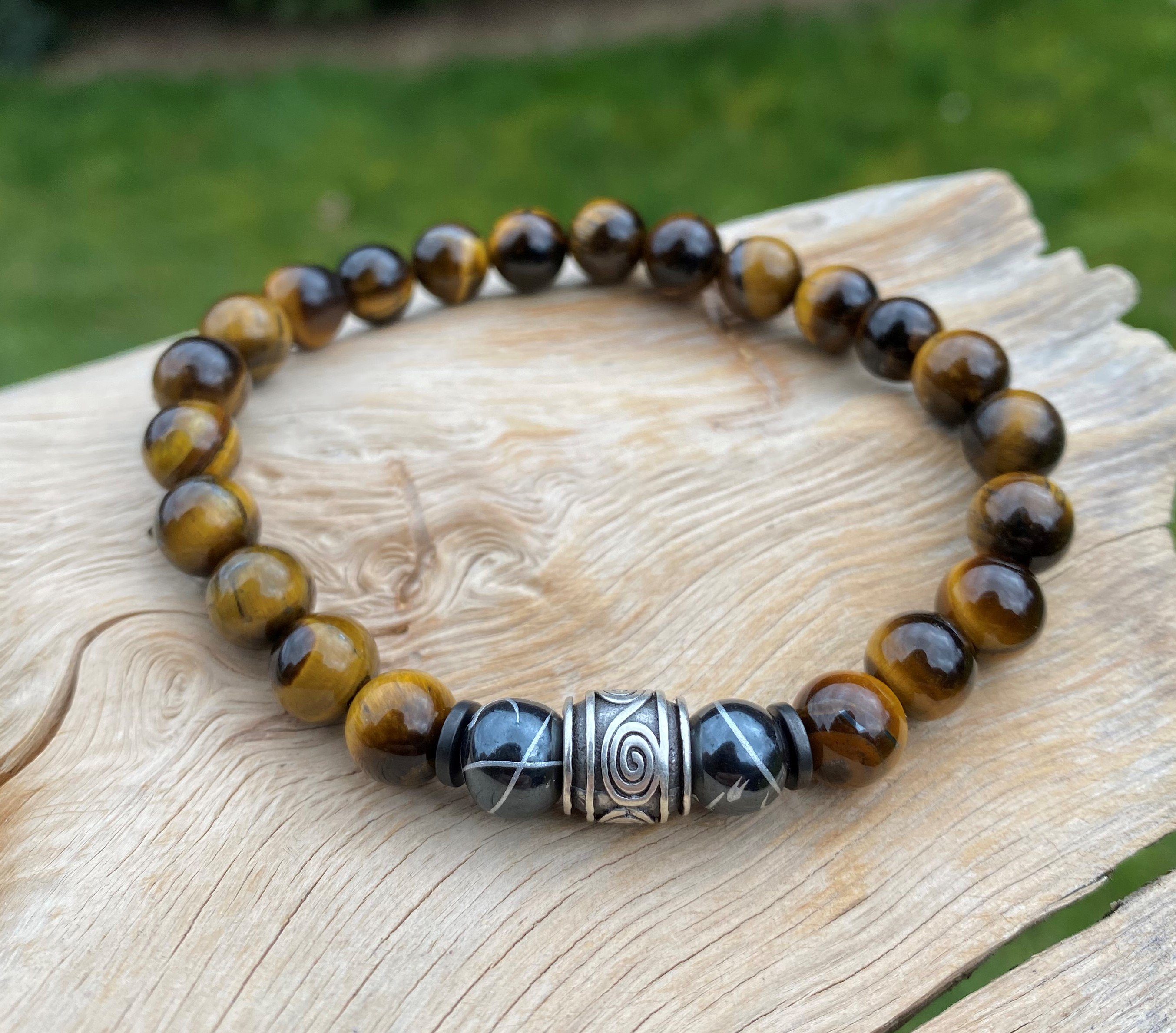 NAHLE Perlenarmband Naturstein Tigerauge Armband Partnerarmband Freundschaf günstig online kaufen