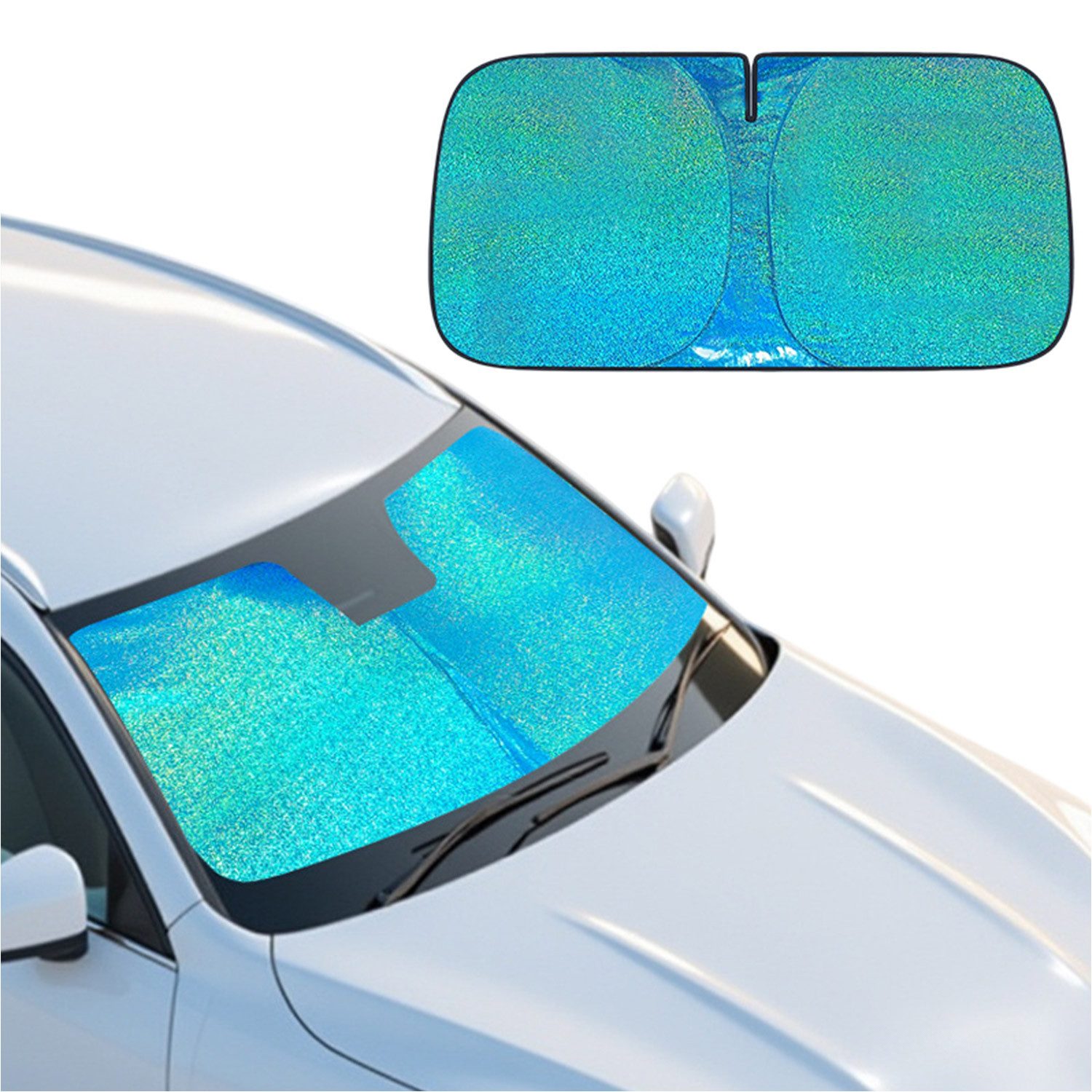 Refttenw Frontscheibenabdeckung UV Защита от солнца Auto Frontscheibe Wärmeisolierung Autoplane Faltbar, 145 x 80 cm, (1-St), Autosonnenschutz - um die Innenausstattung vor Alterung, Verblassen