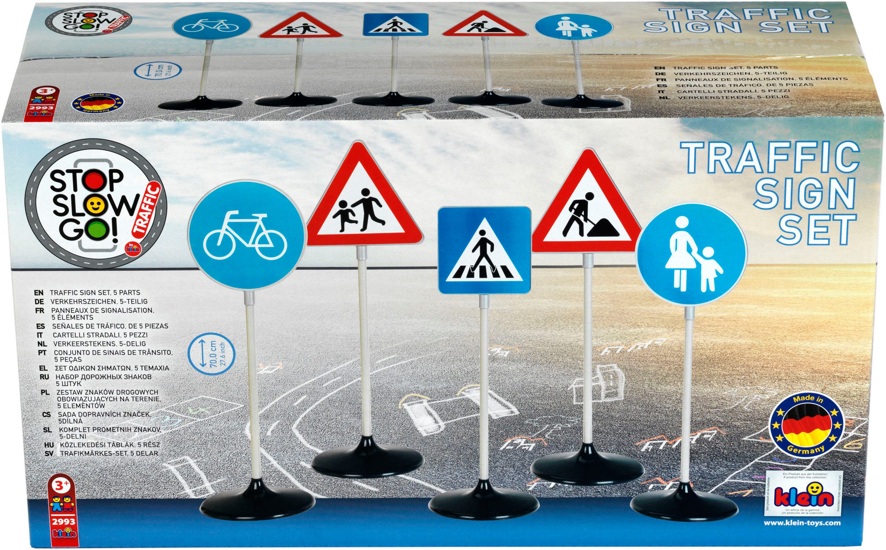 Klein Spiel-Verkehrszeichen Verkehrsschilder-Set B, 5 Schilder (5-tlg), Made in Germany
