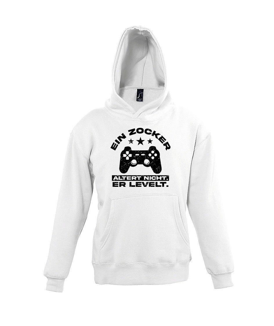 Kapuzenpullover Ein Zocker altert nicht, er LEVELT! Kinder Hoodie Pullover