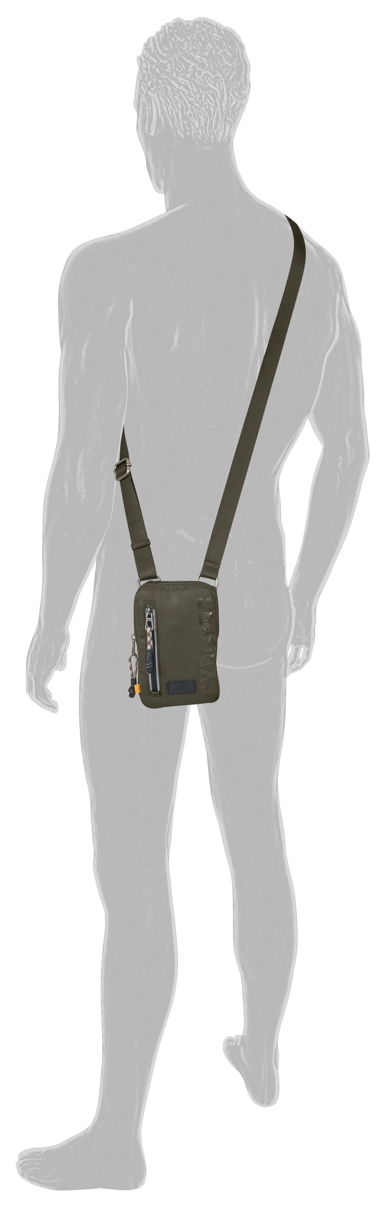camel active Handytasche Explore, wasserabweisendes recyceltes Nylon und reflektierende Reißverschlüsse