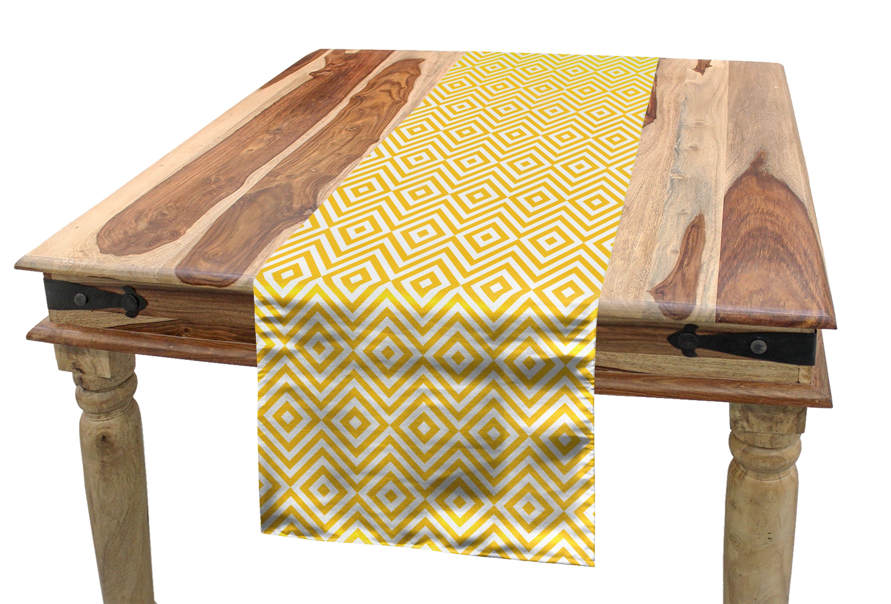 Abakuhaus Tischläufer Esszimmer Küche Rechteckiger Dekorativer Tischläufer, Geometrisch Triangle Quadratisch