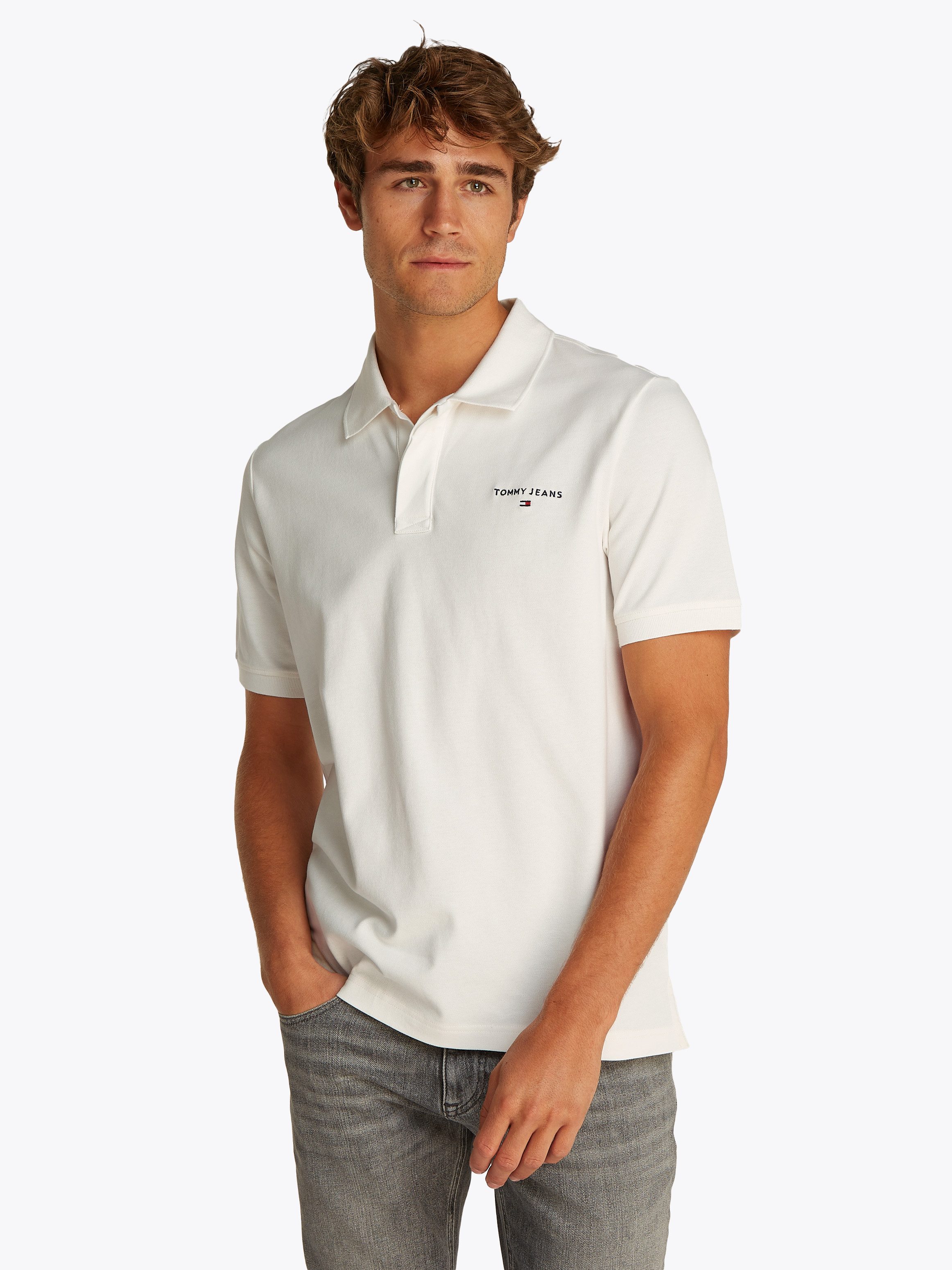 Tommy Jeans Poloshirt TJM REG LINEAR POLO EXT Mit Rundhalsausschnitt günstig online kaufen