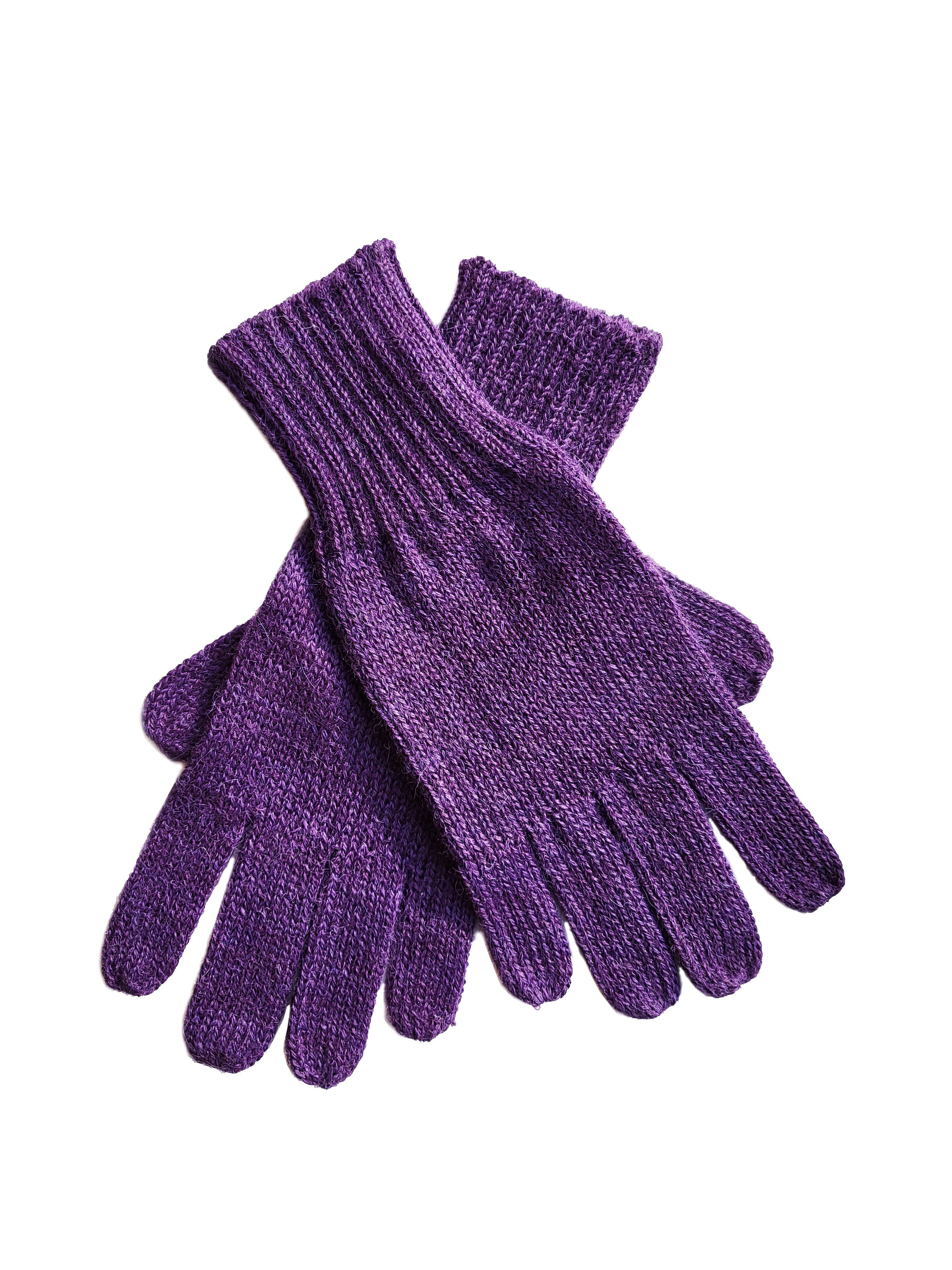 Posh Gear Strickhandschuhe Guantino Alpaka Fingerhandschuhe aus 100% Alpakawolle lila | Wollhandschuhe