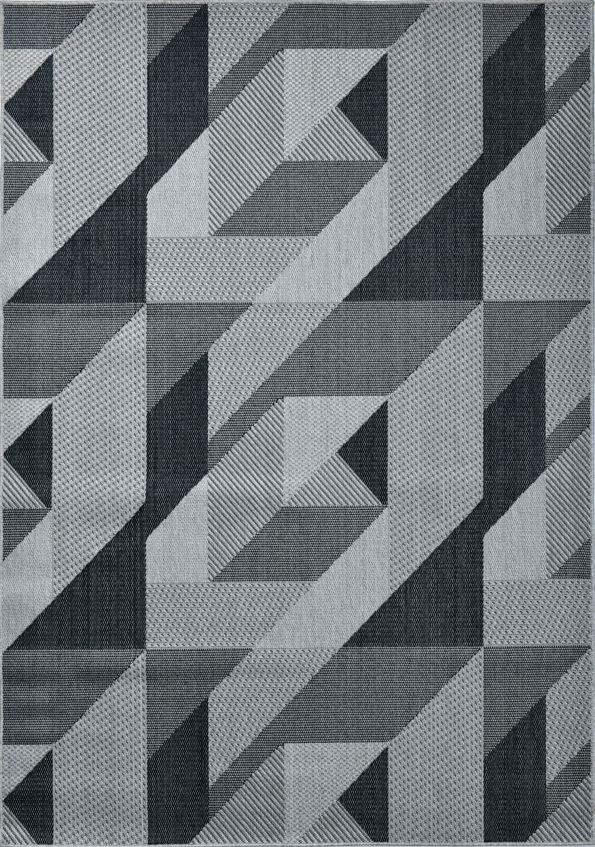 Muster, Teppich mm, rechteckig, Outdoor geeignet schmutzabweisend, geometrischem mit grau Höhe: Borfin, affaire, In- 7 und Home