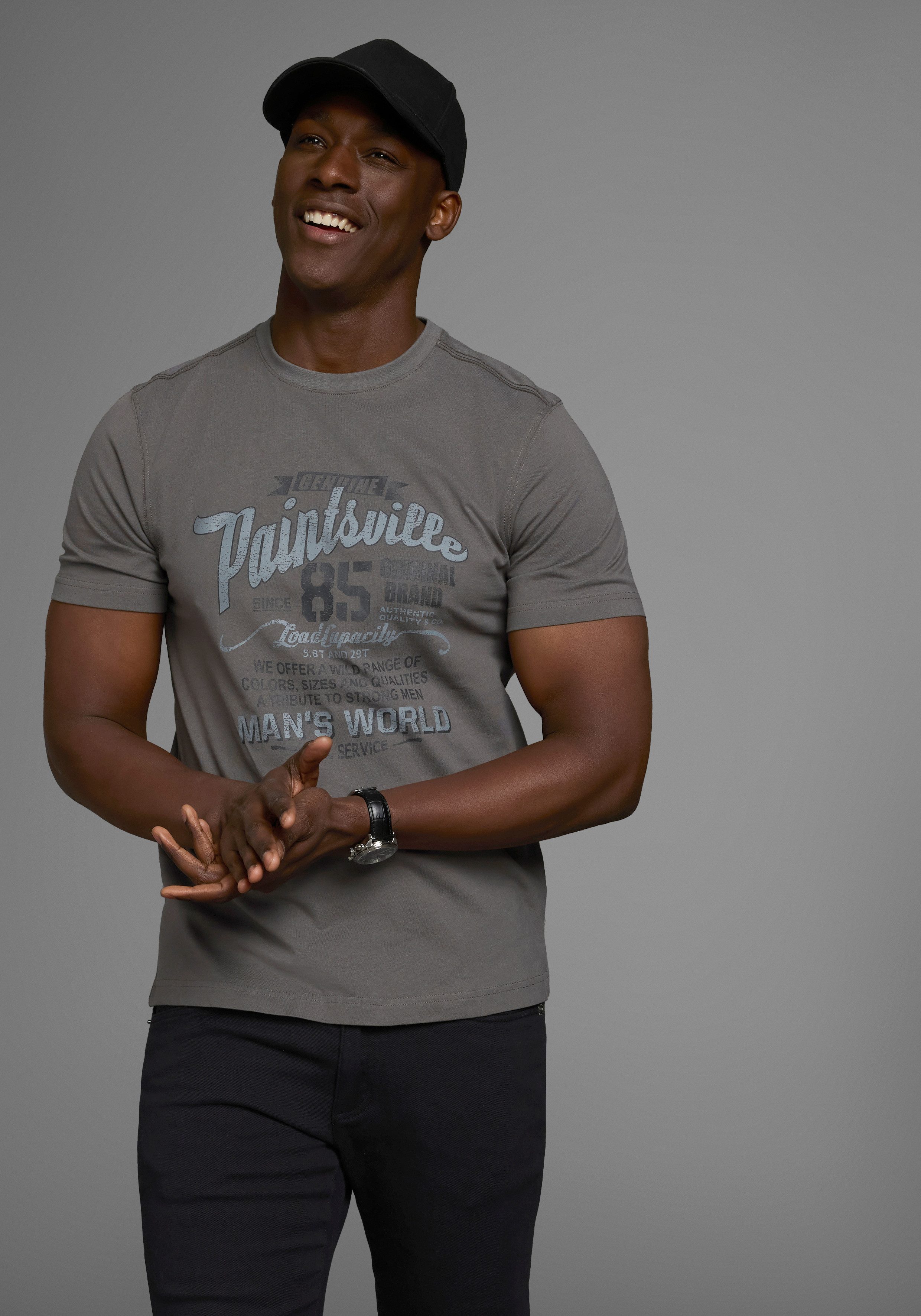 Man's World T-Shirt Kurzarm, mit stylischem Print, Rundhalsausschnitt, aus günstig online kaufen