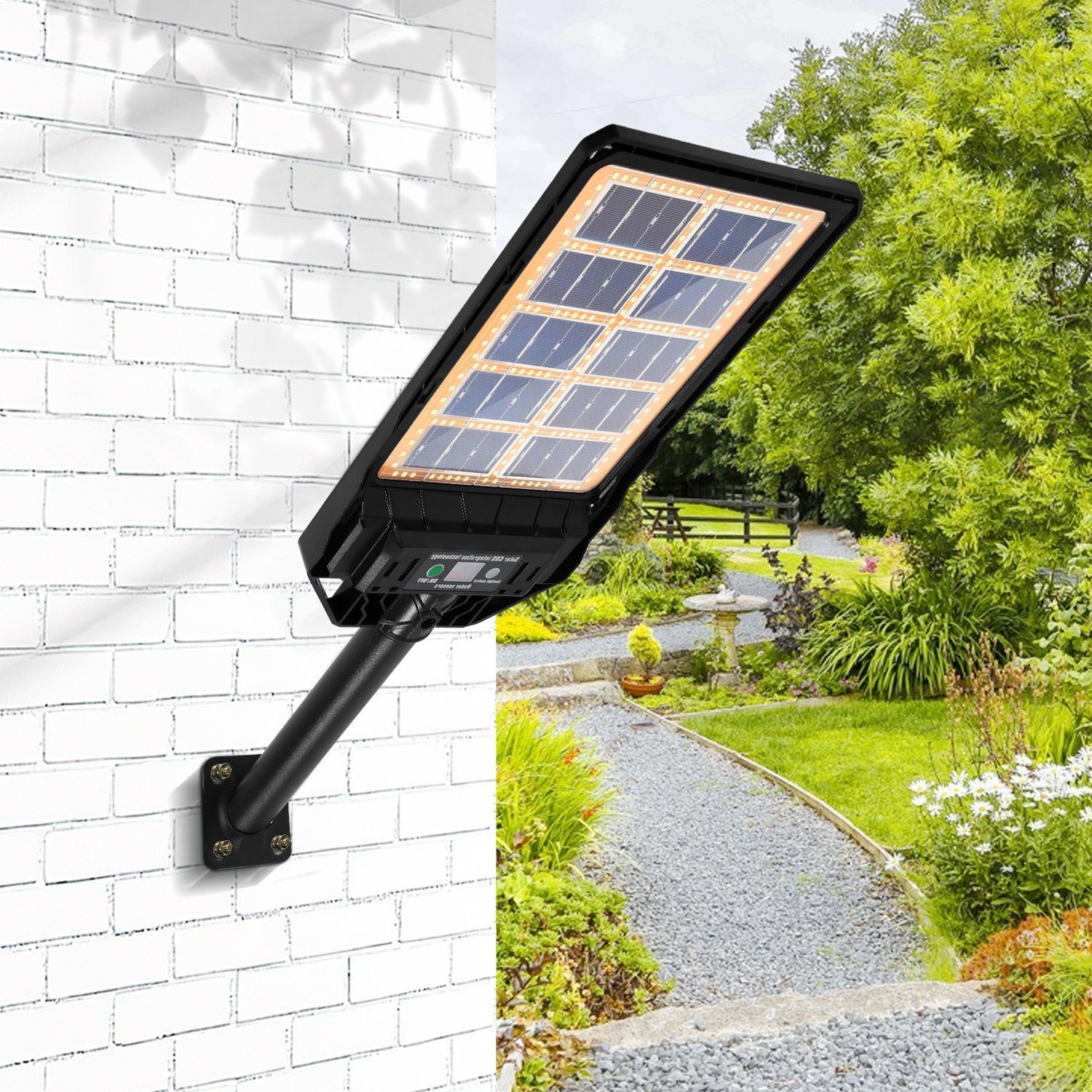 Clanmacy LED Bewegungsmelder Straßenlaterne Wandleuchte Garten LED mit Solarleuchte Solar