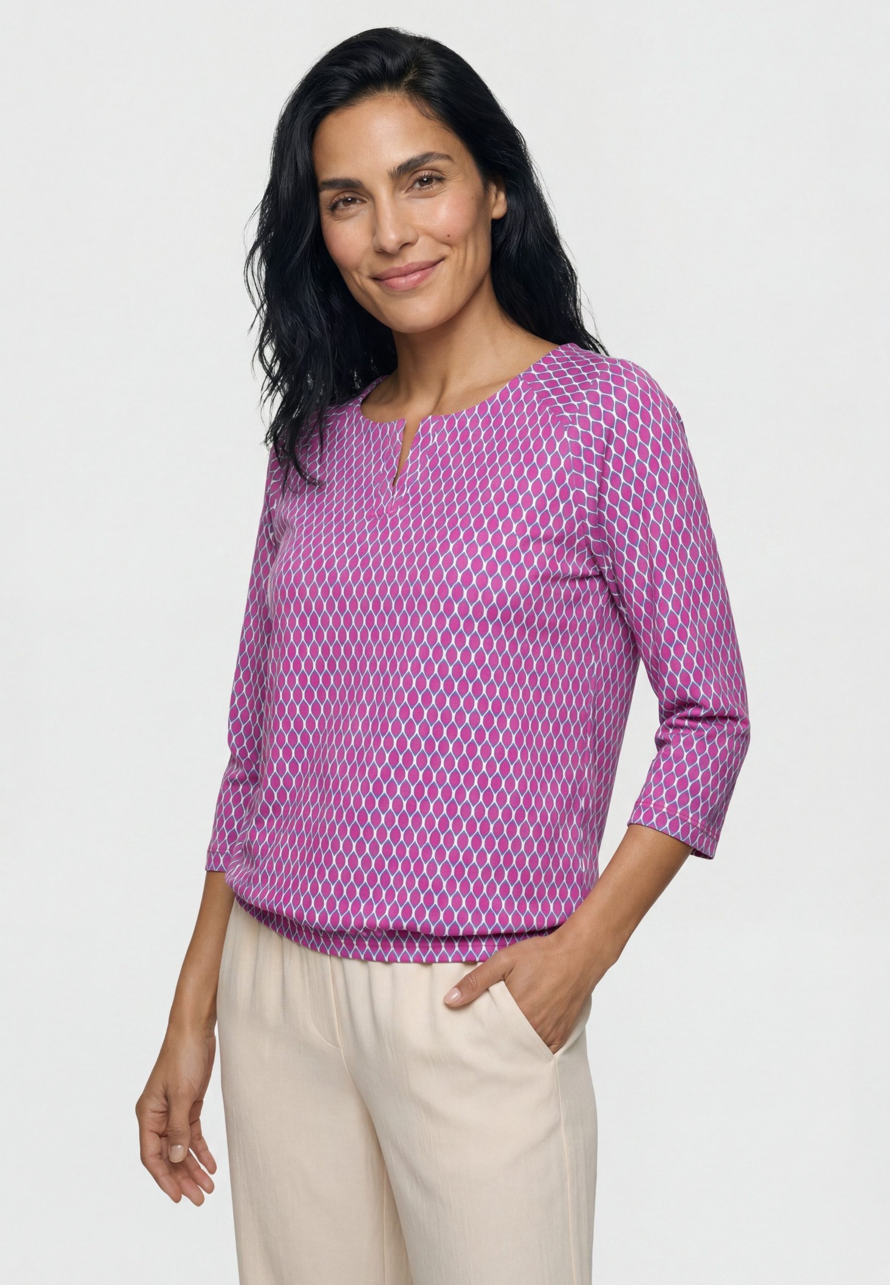 Olsen Tunikashirt mit femininem Tunika-Ausschnitt