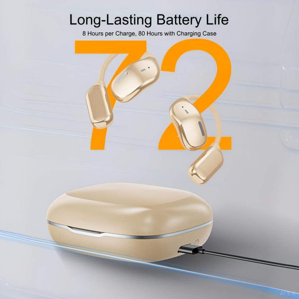 ibettertec Open Ear Kopfhörer, In Ear Kopfhörer, Kopfhörer Bluetooth 5.4 Open-Ear-Kopfhörer (Reduzierung des Anrufrauschens und Intelligente Bassoptimierung, Open Noise Cancelling Kopfhörer, IPX4 Wasserdichte Kabellose Sport Bluetooth Kopfhörer mit Ohrhaken)