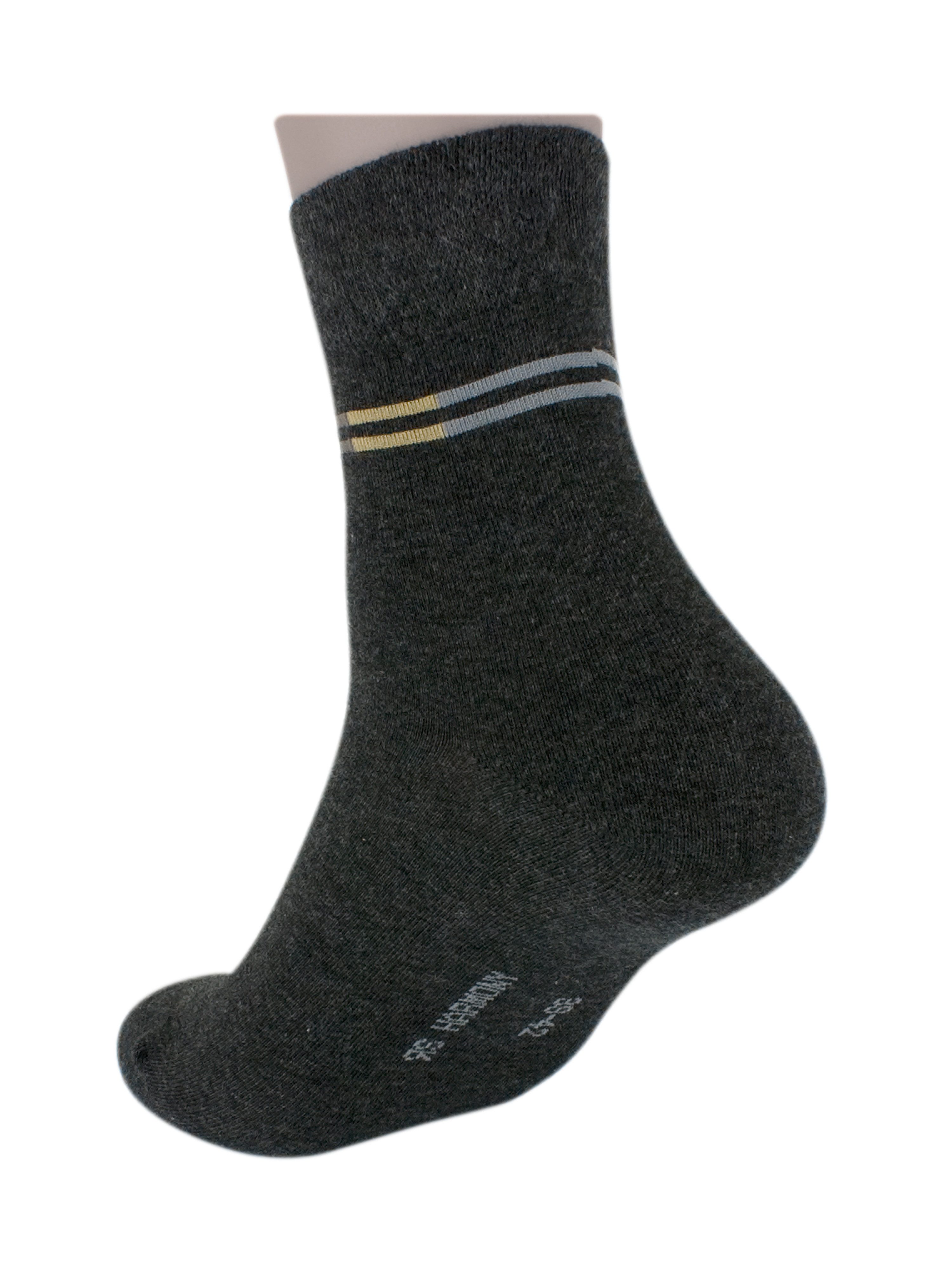 Die Sockenbude Kurzsocken RS-Strumpf GRAY (Bund, 3-Paar, grau anthrazit schwarz) mit Softrand ohne Gummidruck